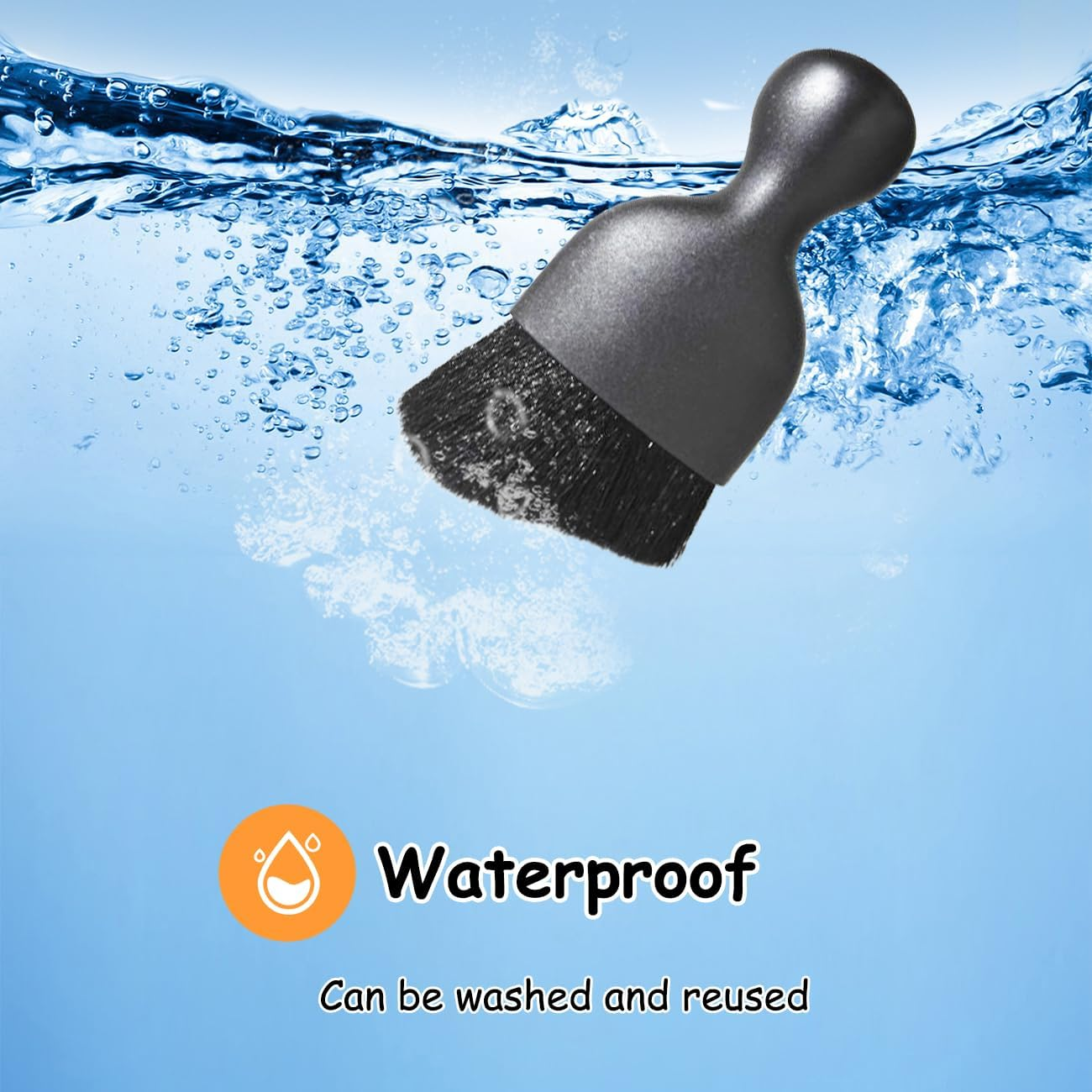 2PCS Automotive Interior Dusting Brush, Soft Bristles Car Duster Brush Interior, Car Detailing Brush Car Interior Cleaning Brush for Dashboard, Leather, Air Vents, Keyboard(Black with Cap) image number 3