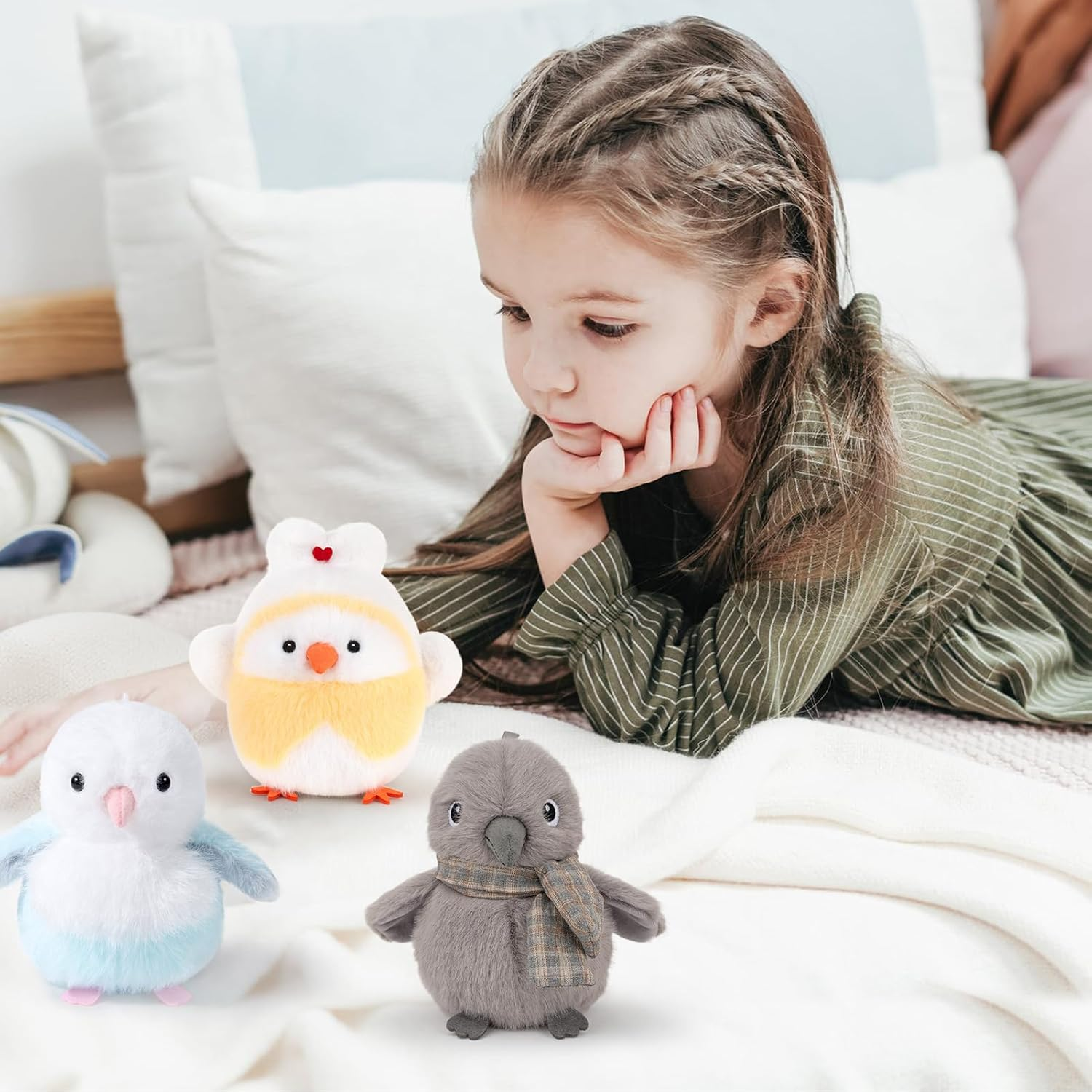 Blue Parrot Stuffed Animal Bird Stuffed Animal Doll Plush Toy Holder Bag Pendant Party Favor Gifts Toys for Kids image number 3