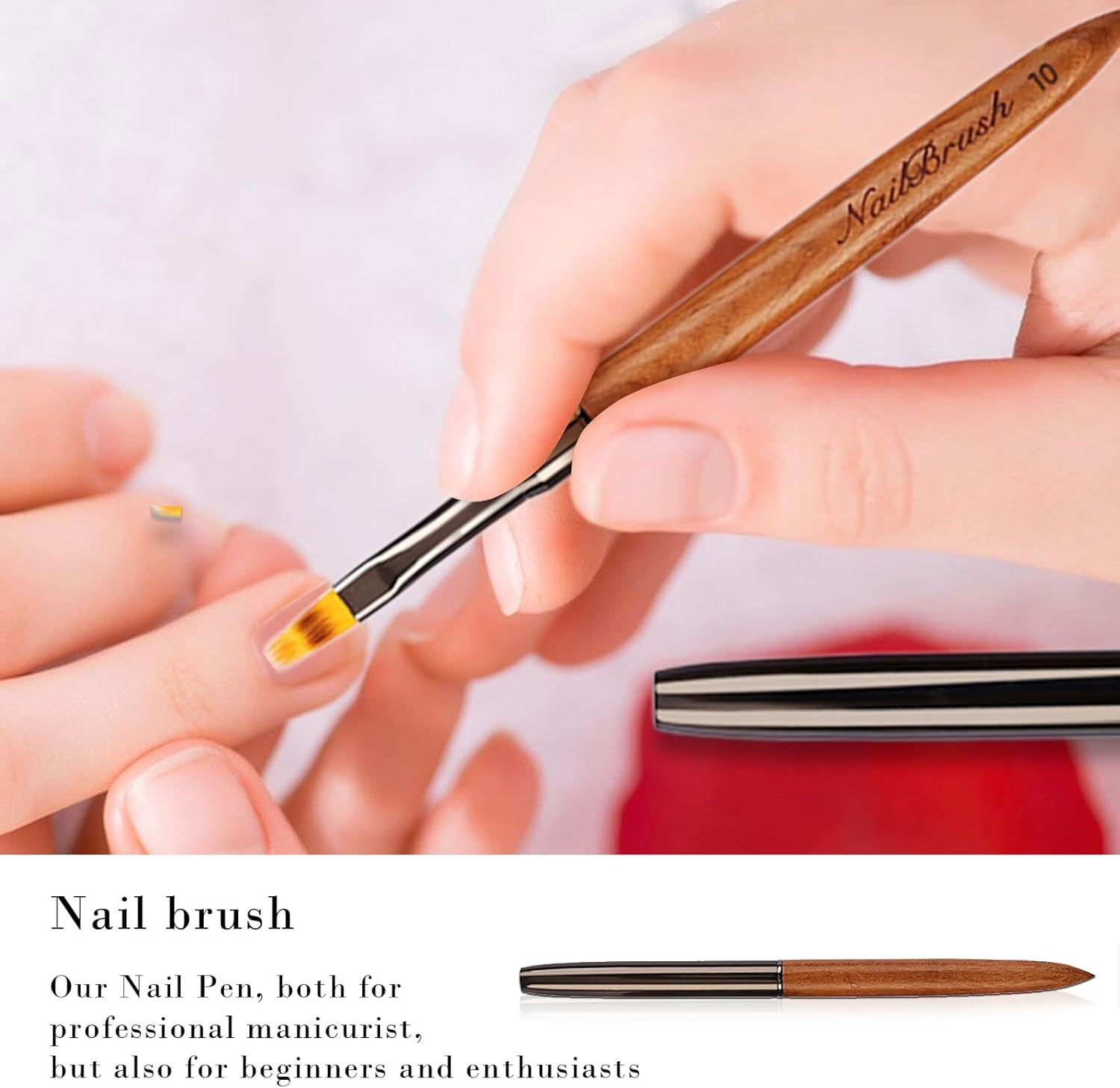 Nail Design Brushes,Nail Design Painting Brushes - Sandalwood Polish Brush for Thin Details, Fine Drawing, Long Lines, Home Use and Professional Salon image number 2