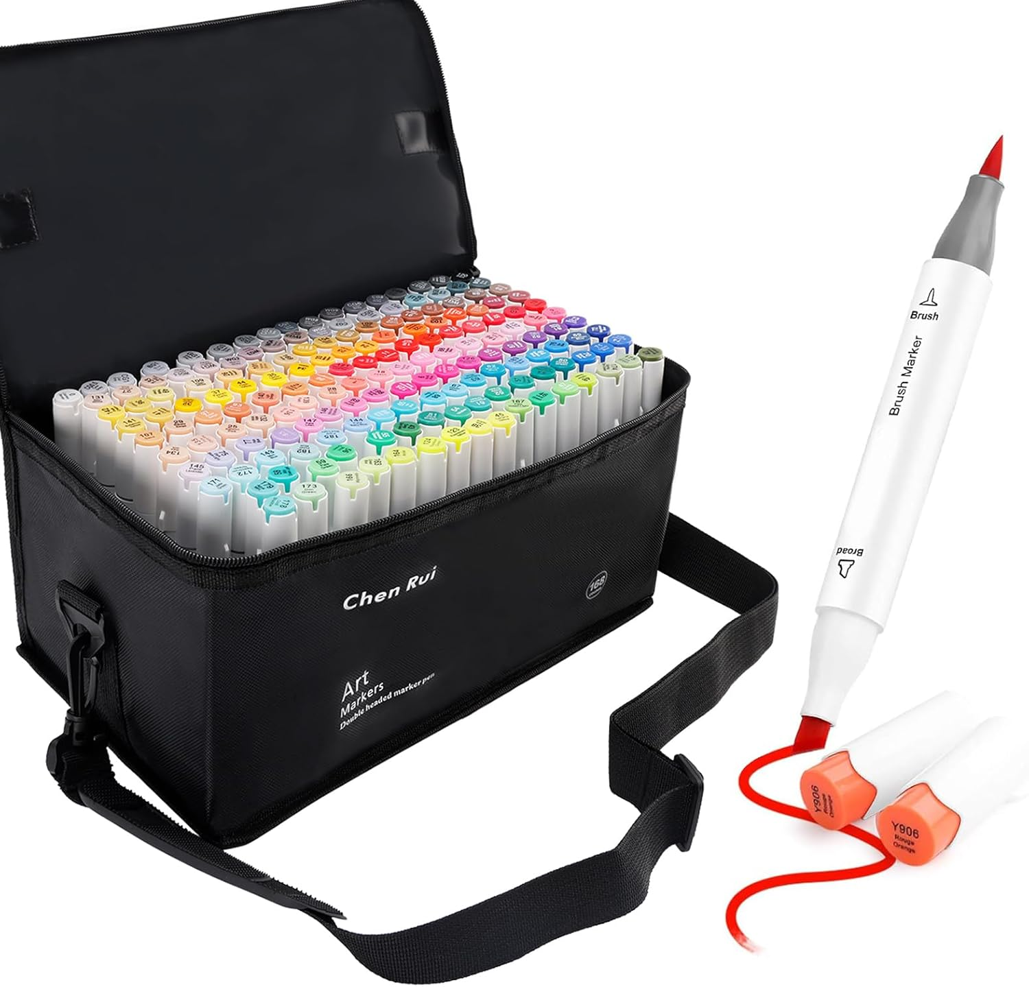 Alcohol Markers Brush Tip, 168 Colours Dual Tips Art Markers, Brush & Chisel Tip Alcohol Based Permanent Colouring Markers Drawing Pens for Kids Adults Artist Calligraphy Sketching Bullet Journal image number 1