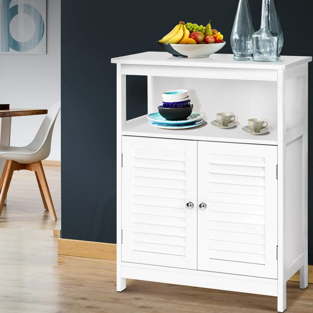 Artiss Buffet Sideboard White with Doors and Inner Shelf Pantry Cupboard Corner Cabinet, Kitchen Storage Table Display Organizer Dining Furniture Living Room Home image number 2