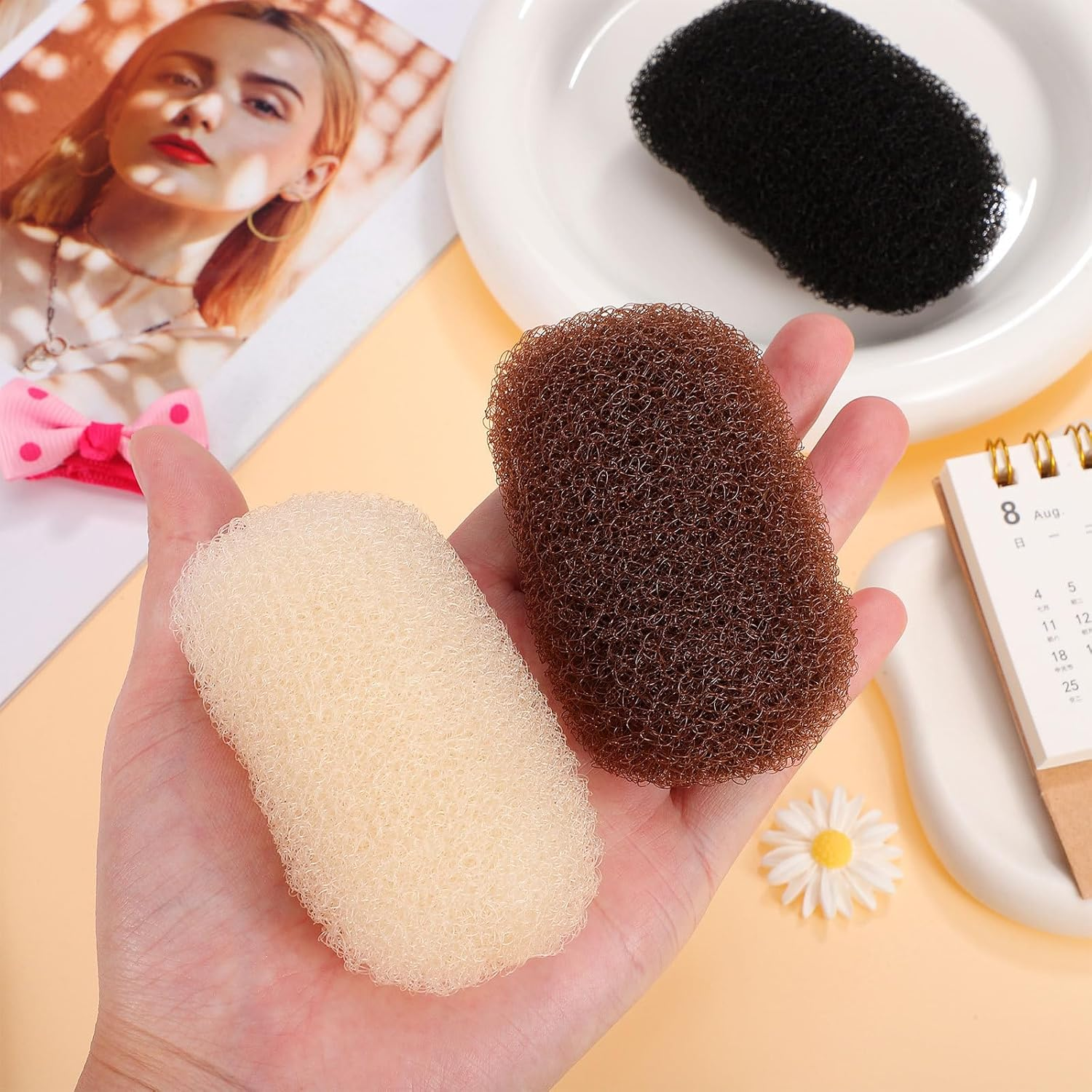 Hemobllo 3 Pieces Hair Clips Hair Accessories Volume Cushion Nylon Wire Steel Hair Accessories for DIY Hairstyles image number 1