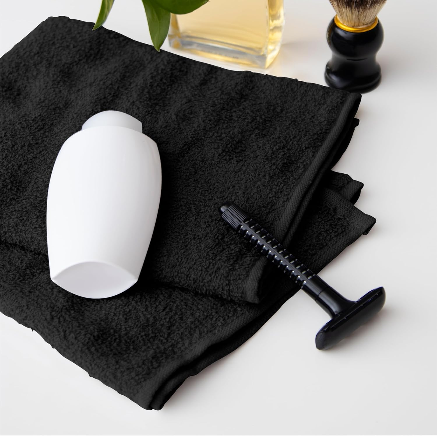 Avalon Salon Towels &ndash; 24 Pack Black Hand Towels 100% Cotton Spa Towels &ndash; 16X27 Inches Highly Absorbable Facial Towels Gym Towels Hair Towels and Face Towels Bulk Small Towels (Not Bleach Proof) image number 2