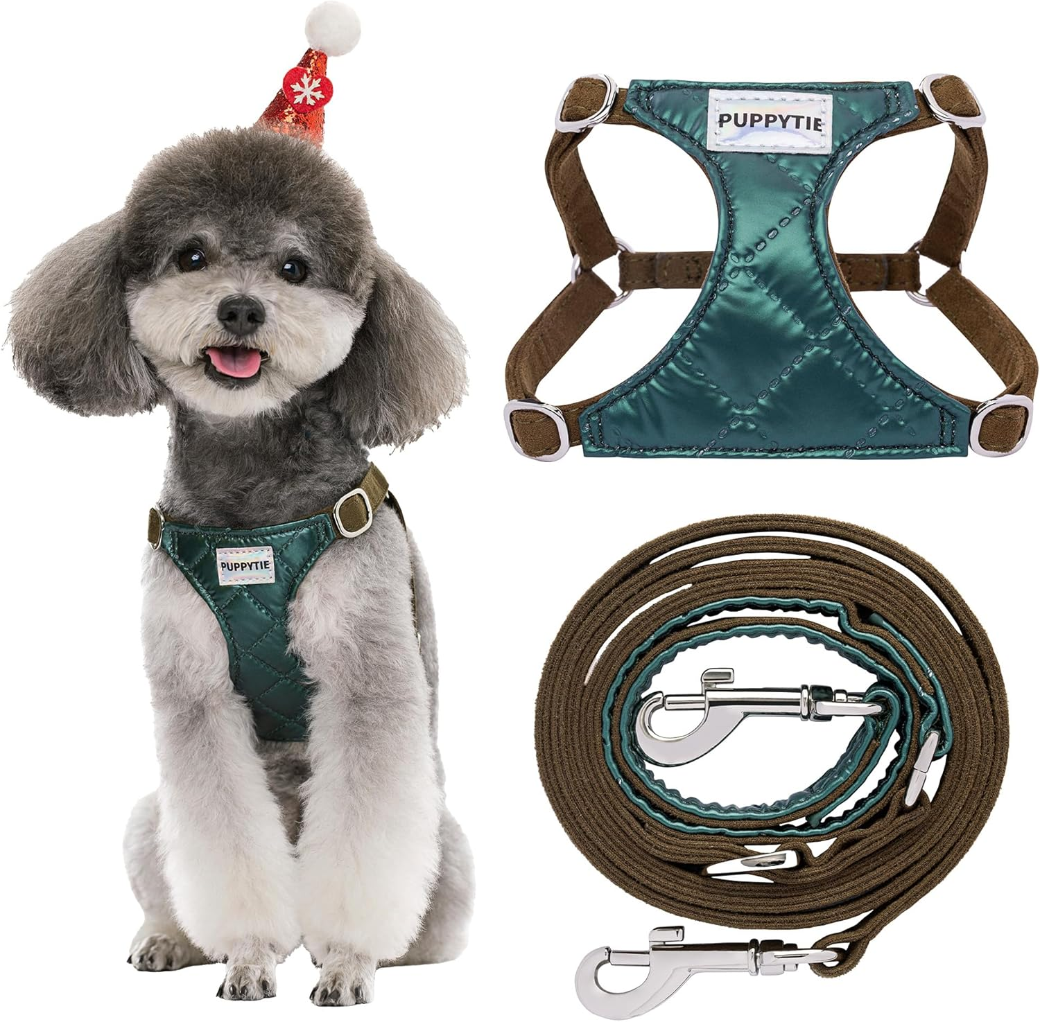 Puppytie No Pull Dog Harness with Multifunction Dog Leash,Soft Adjustable No Choke Escape Proof Pet Harness Vest for Medium Dogs or Large Dogs,Pink,M