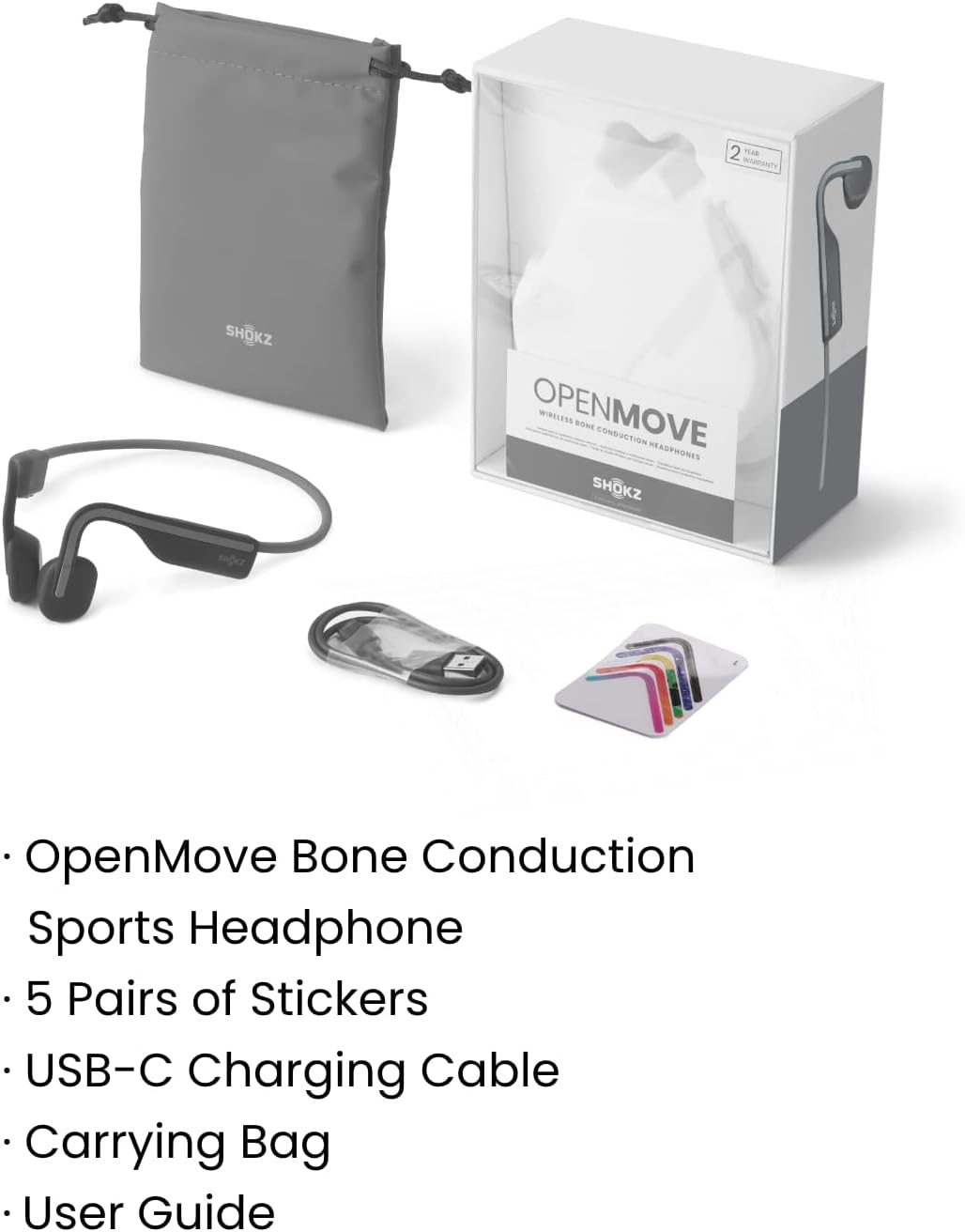 Shokz Openmove Wireless Open-Ear Headset, Grey image number 2