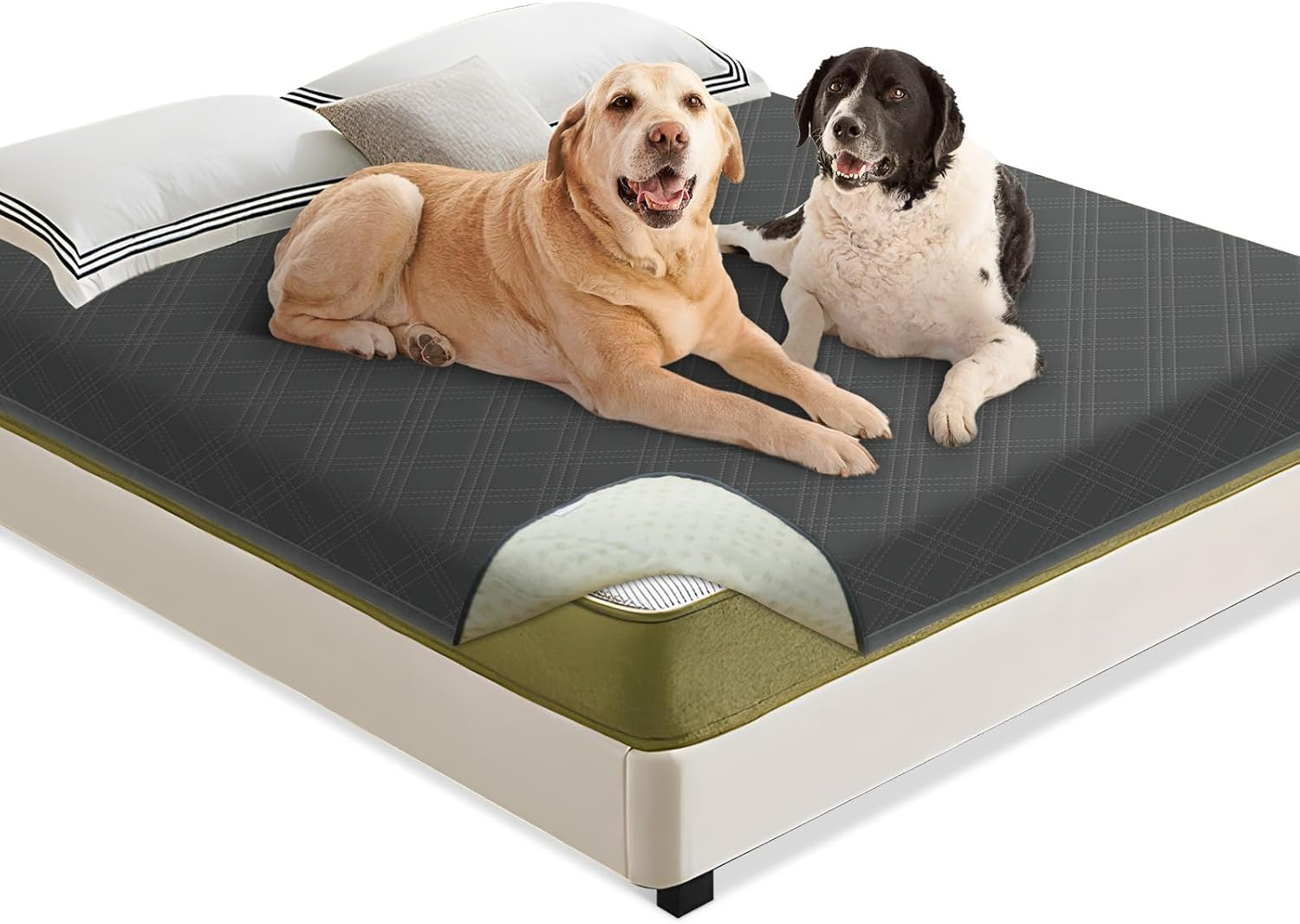 MOCOBO Waterproof Dog Blanket - 205 X 130 Cm - Robust Dog Mat as Protection for Sofa and Bed - Non-Slip Dog Blanket Suitable for Large and Small Dogs - Machine Washable - Grey image number 5