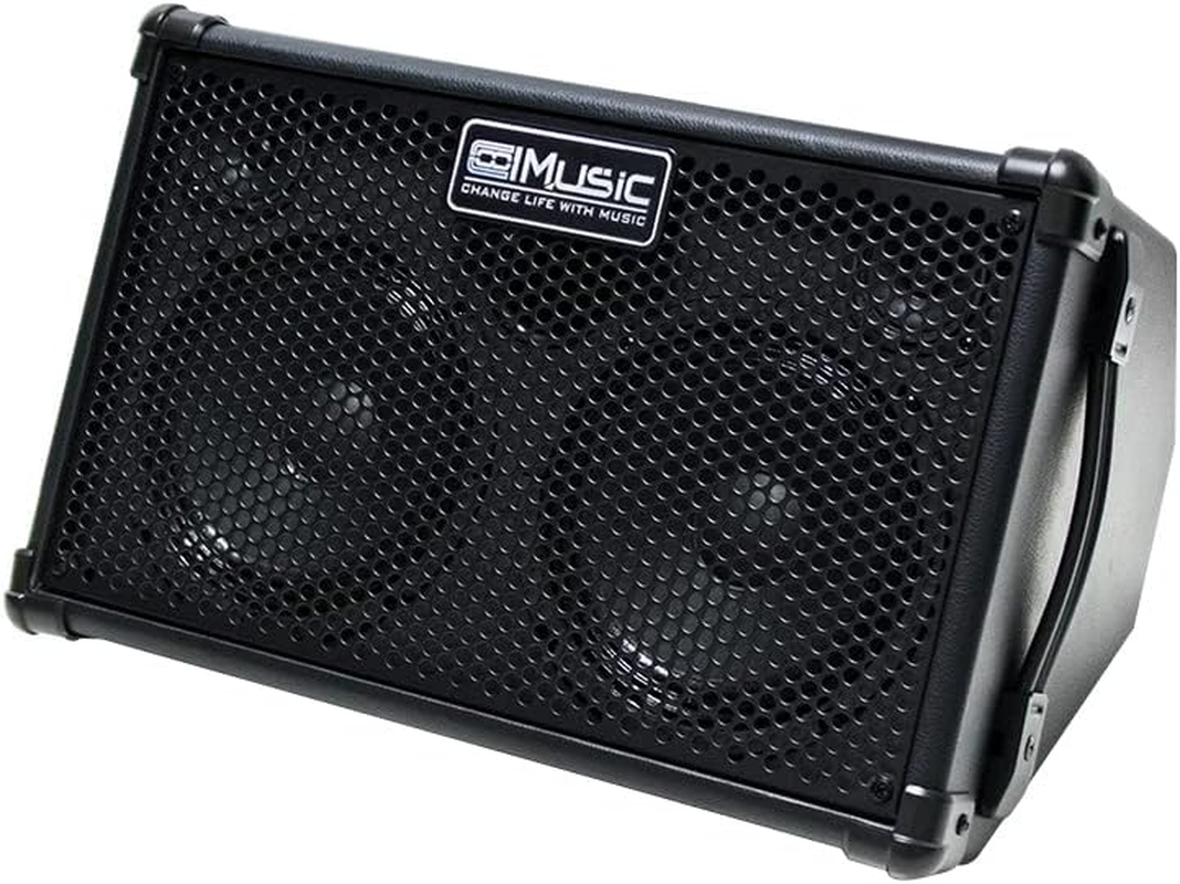 Coolmusic BP40D Rechargerable Acoustic Guitar Amplifier Electrical Guitar Amp-Keyboard Amplifier 80W W/Bluetooth with Reverb Chorus Delay Effect, 6 Inputs,3 Band EQ image number 6
