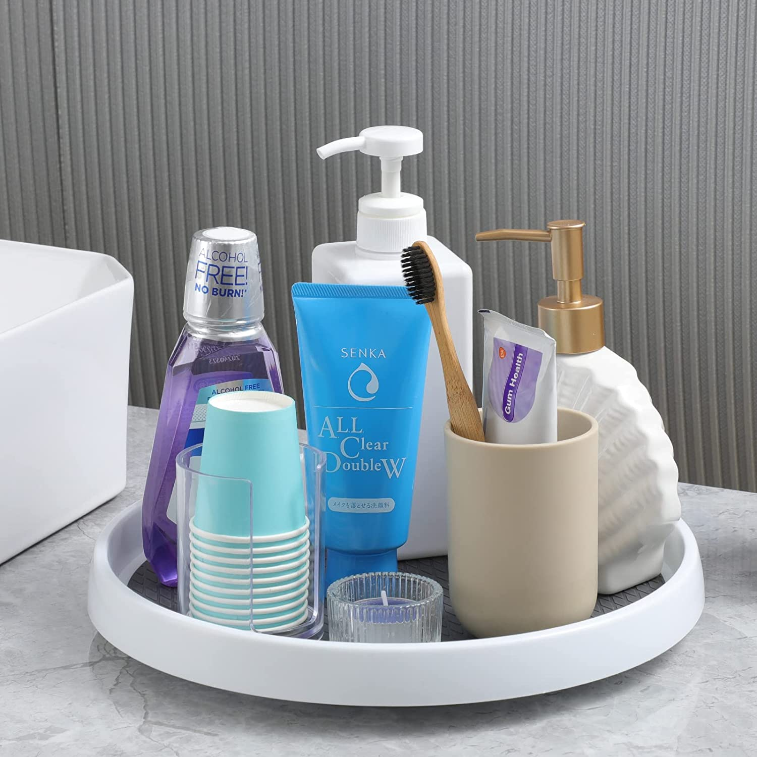 Set of 4, 10 Inch Non-Skid Lazy Susan Organizers - Turntable Rack for Cabinet, Pantry Organization and Storage, Kitchen, Fridge, Bathroom Makeup Vanity Countertop, under Sink Organizing, Spice Rack image number 6