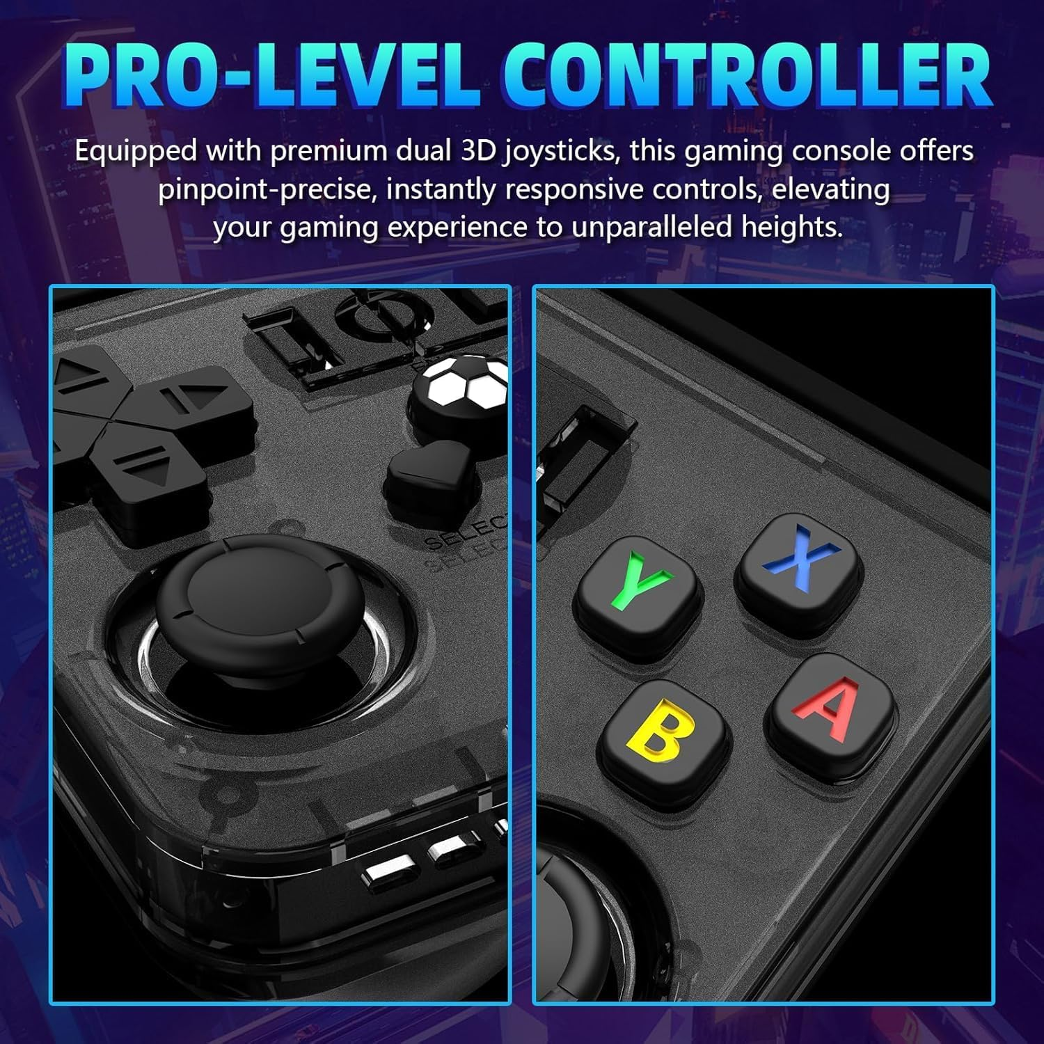 2025 New R36Max Retro Gaming Console, Upgraded R36S 4.0 Inch 21000+ Games Retro Handheld Game Console, Video Game Console with Dual Stylem Linux Supports & Dual 3D Joysticks -128G -Black image number 5