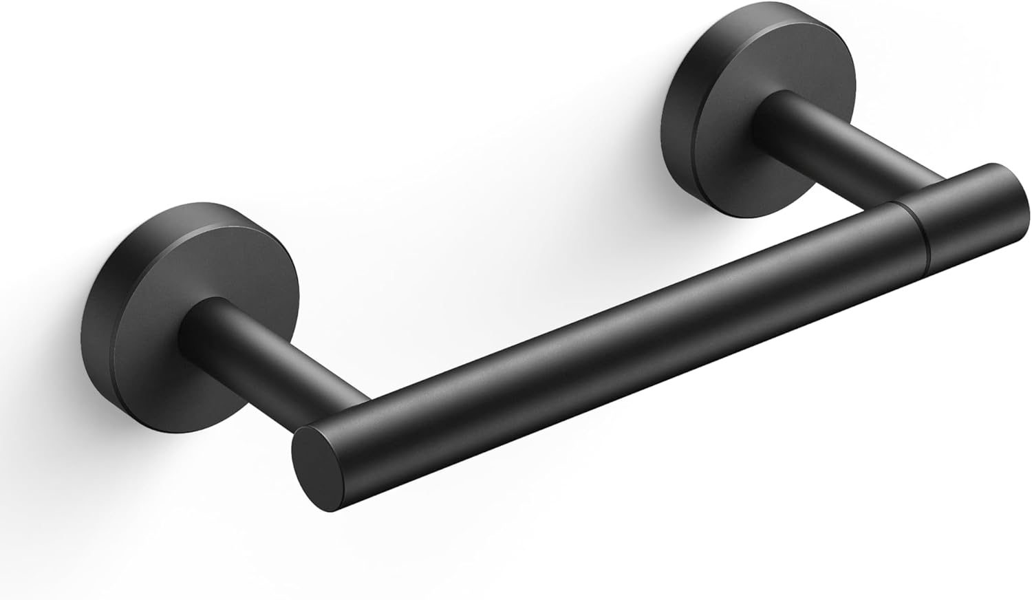 FORIOUS Toilet Roll Holder, Wall Mount Rustproof Stainless Steel Double Post Pivoting Design, Bathroom Roll Holder, Matte Black image number 5