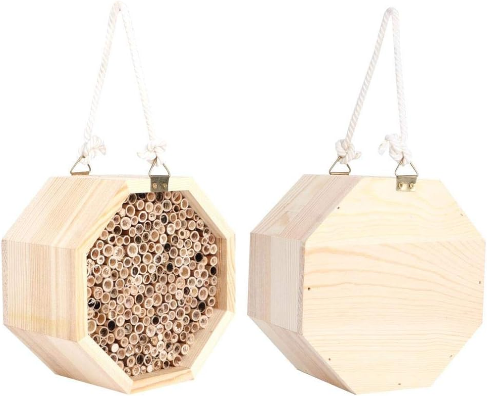 Insect Hotel Insect House, Wooden Bee House, Bee Nesting, Wood Bug Room for Garden for Outdoor Yard Decoration