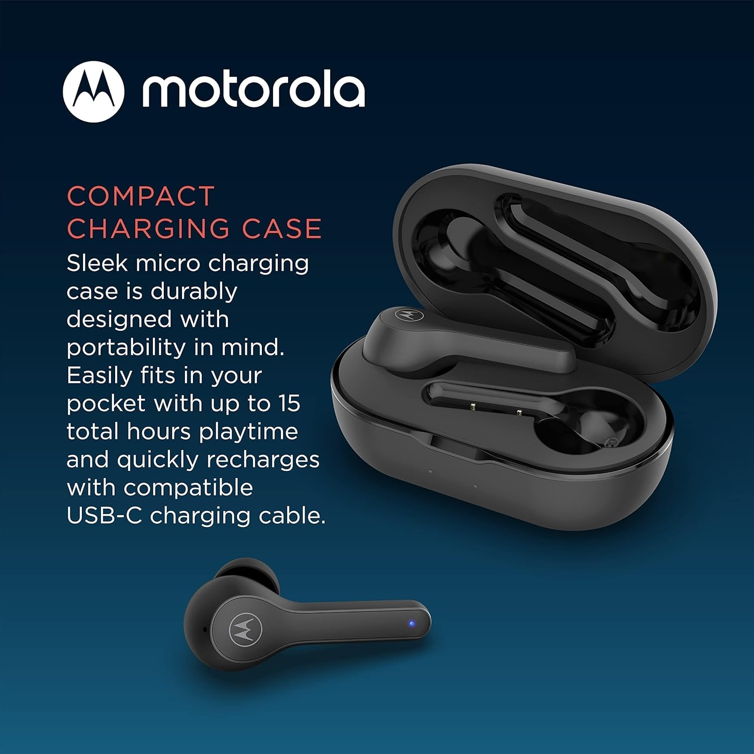 Motorola Moto Buds 085 IPX5 Water Resistant Ergonomic Design True Wireless Earbuds for Comfort Fit with 15 Hours Playtime (Jet Black) image number 4