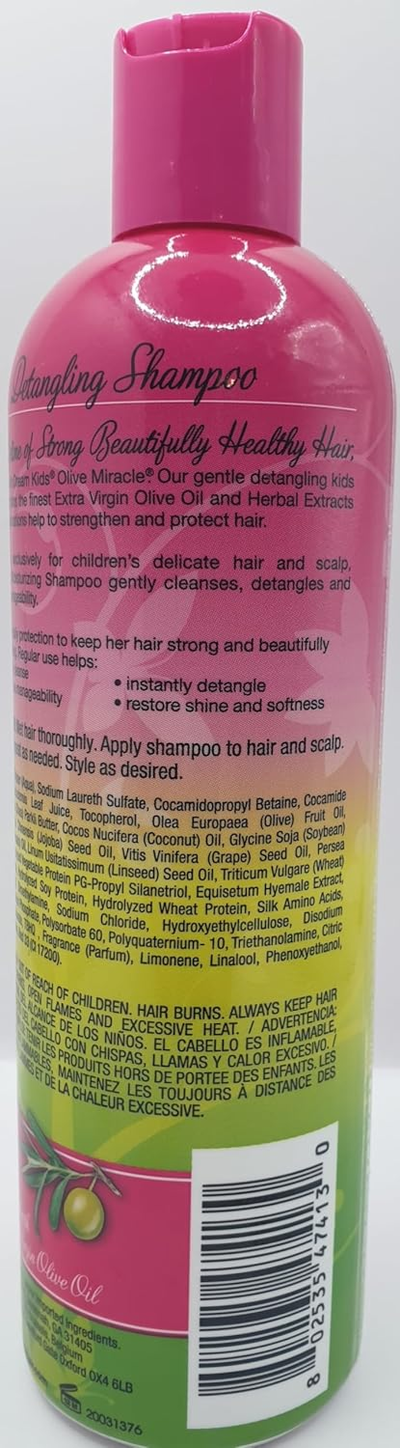 African Pride Dream Kids Olive Miracle | Set of 4 | Detangling Shampoo | 12 Oz | Detangling Conditioner | 12 Oz | Moisturising Oil | 8 Oz | Leave-In Conditioner | 425 G |