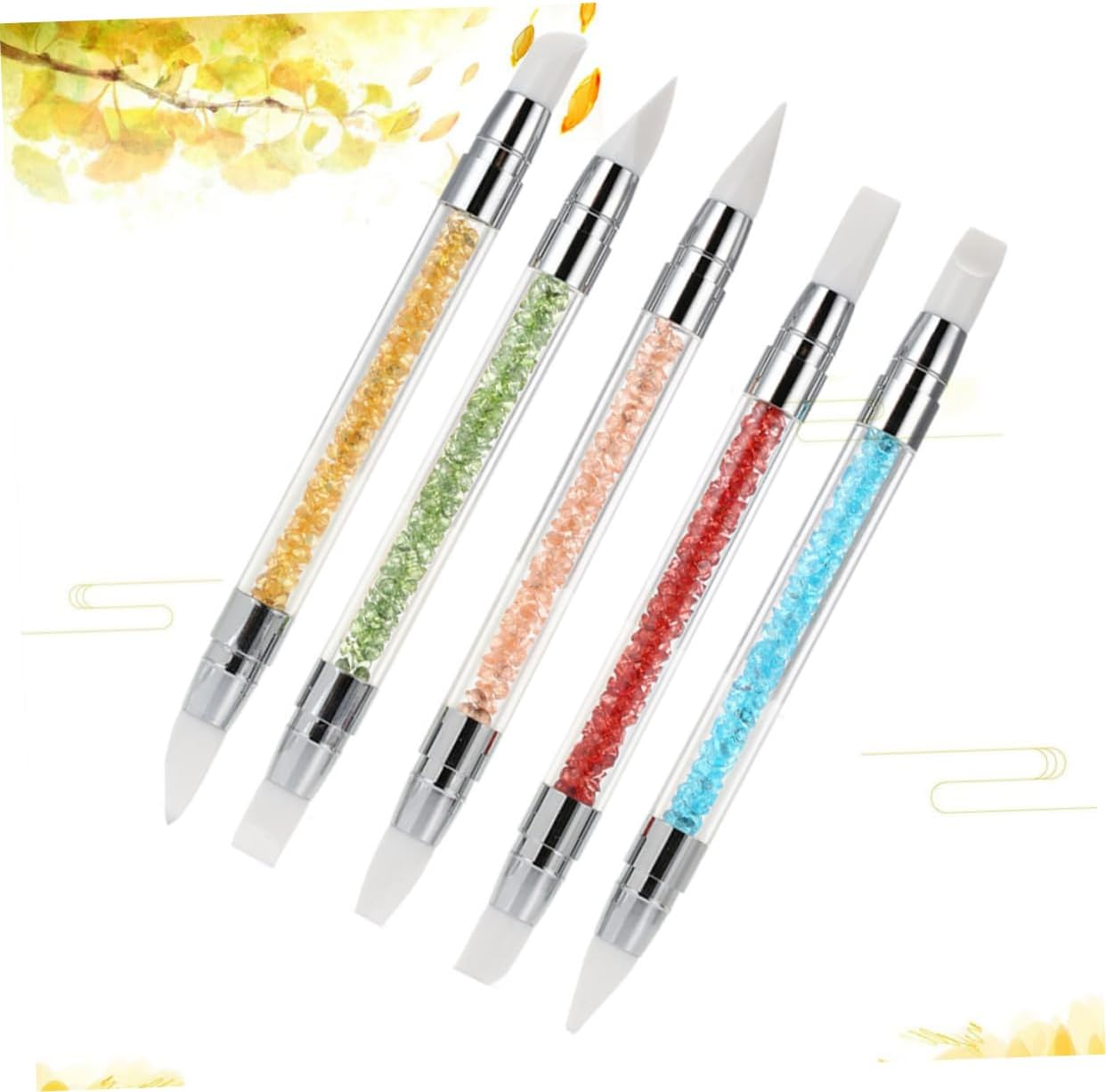 MUSISALY 5Pcs Nail Art Carving Pen Kit Silicone Double Head Painting Tools for Effect Nails Random Color image number 4