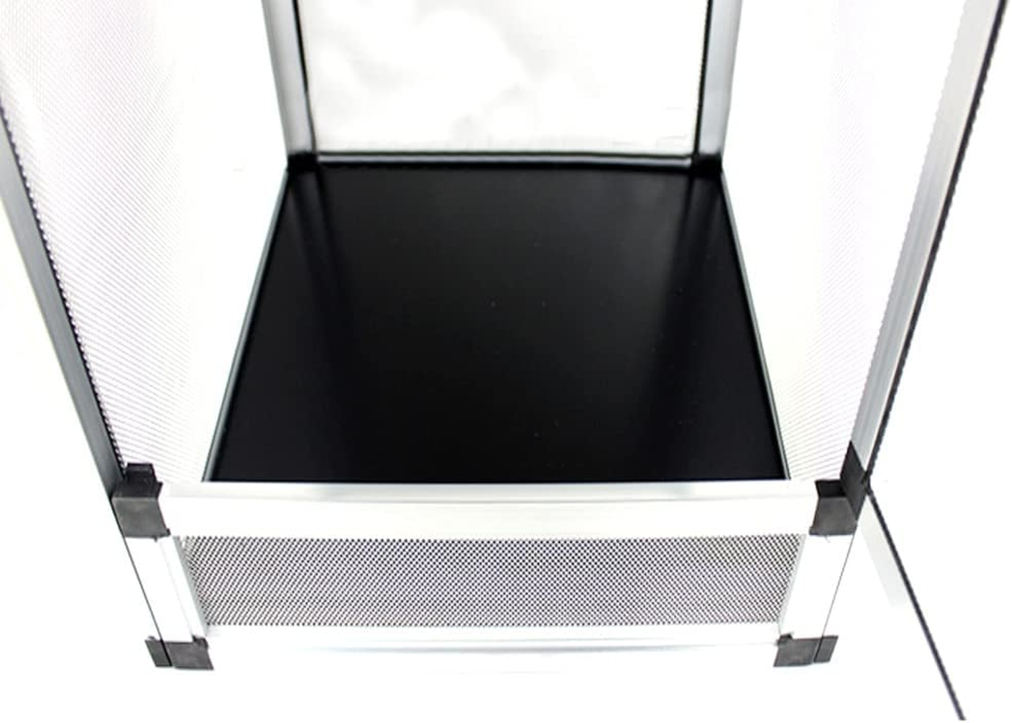 Aluminum Screen Cage Reptile Feeding Terrarium for Lizard and Snake (Silver, L)