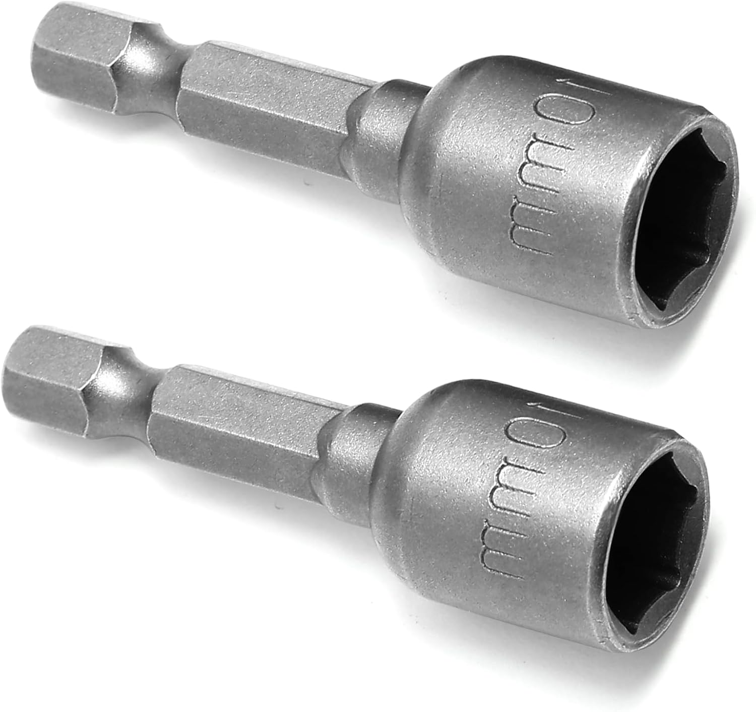 Hordion 2 Pcs Hex Nut Driver Bits 10Mm, 1/4" Hex Shank Quick-Change Power Nut Driver for Electric Drill image number 3