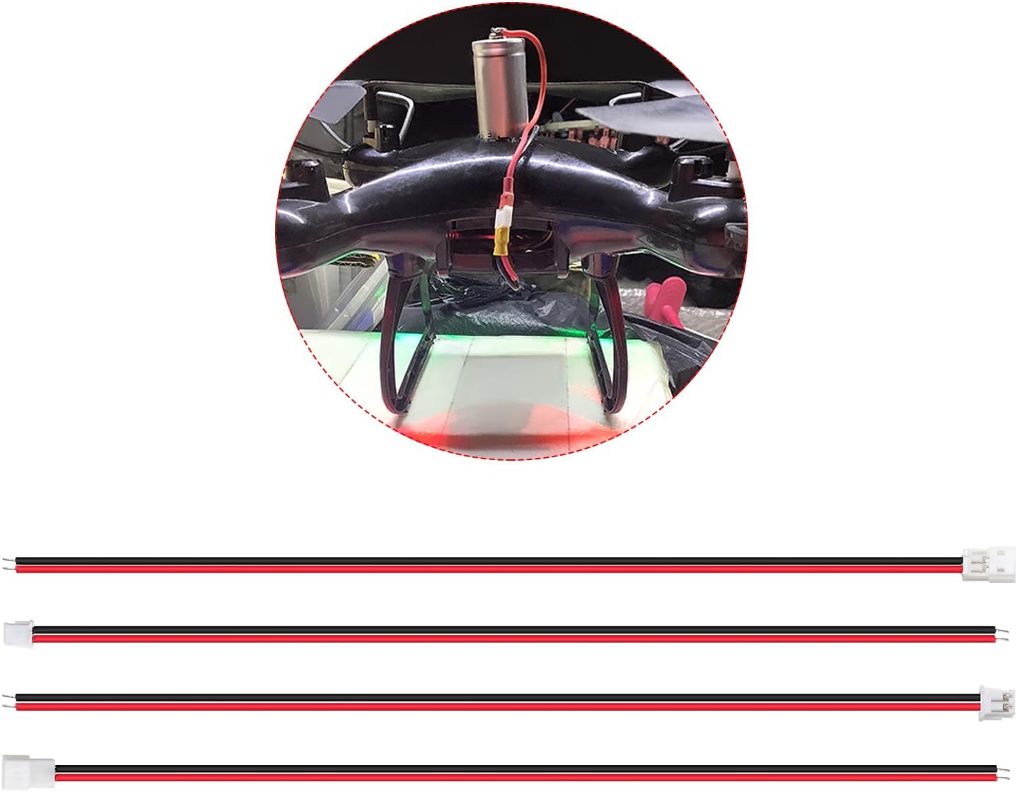 Lyeteung 30 Pairs JST 1.5 ZH 2 Pin Connectors, Mini Micro JST ZH 2-Pin Female and Male with 150 Mm 26AWG Cable Wire (Black Red) - 2 Pin - Red Black + Plug image number 5