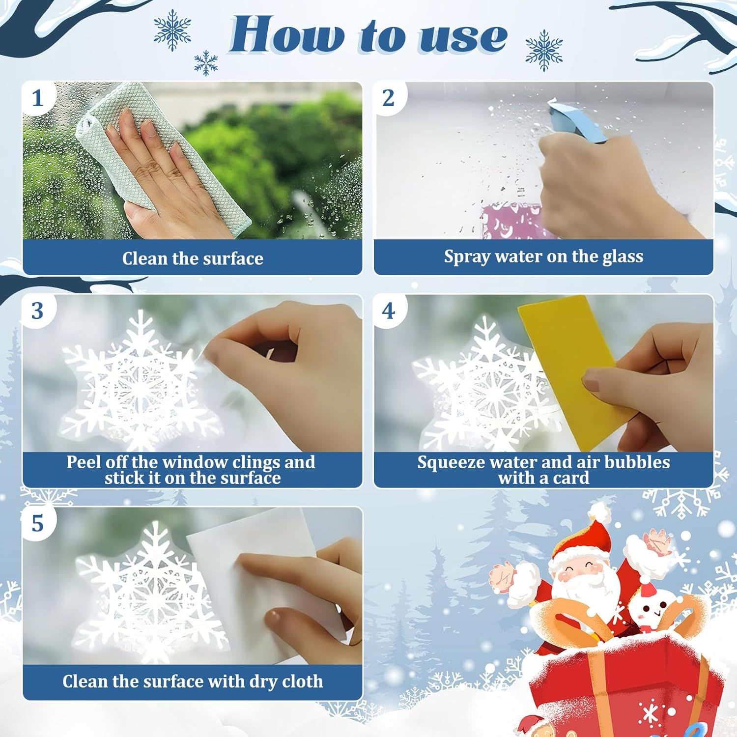 Christmas Decoration Window Stickers Christmas Large Self-Adhesive 202 Winter Window Stickers Christmas Window Decoration Christmas Window Pictures Window Stickers Christmas image number 4