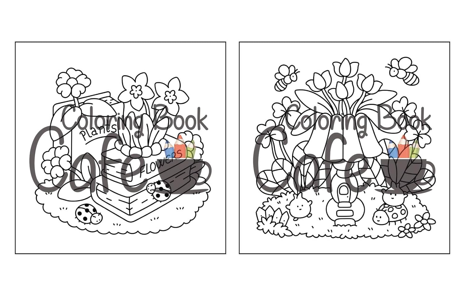Tiny Gardens: Cute & Comfy Coloring Book for Adults and Teens Featuring Adorable Garden Scenes