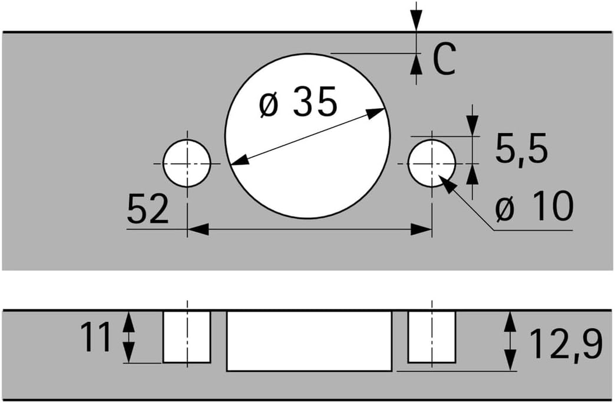 Hettich Sensys 8645I TH 52 Hinge for Furniture, Soft Closing 110&deg; Design. Corner Stop.