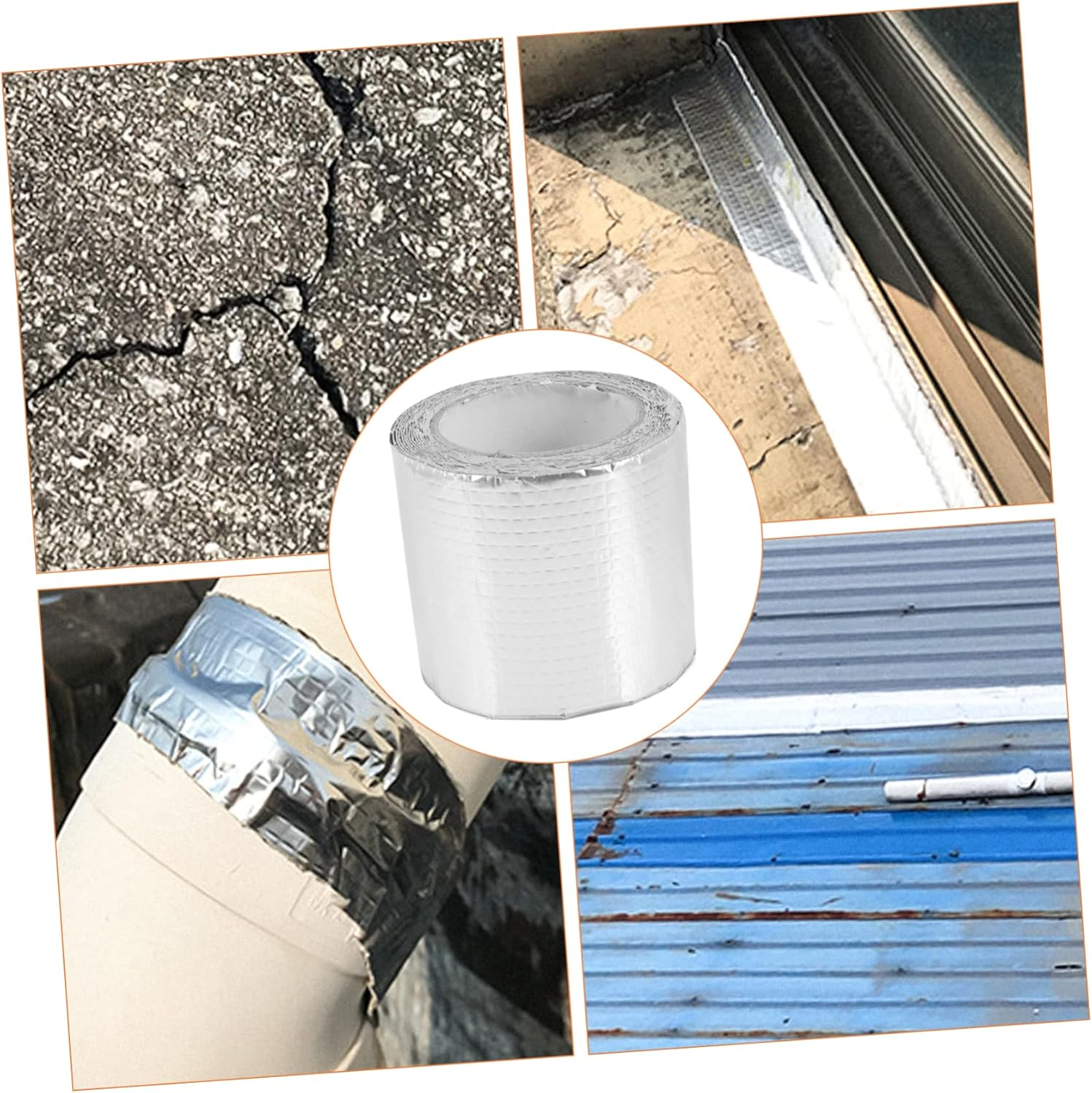 CHILDWEET Aluminum Foil Sealant Tape Water Barrier Tape Self-Adhesive for Roof Repair Shower Walls image number 3