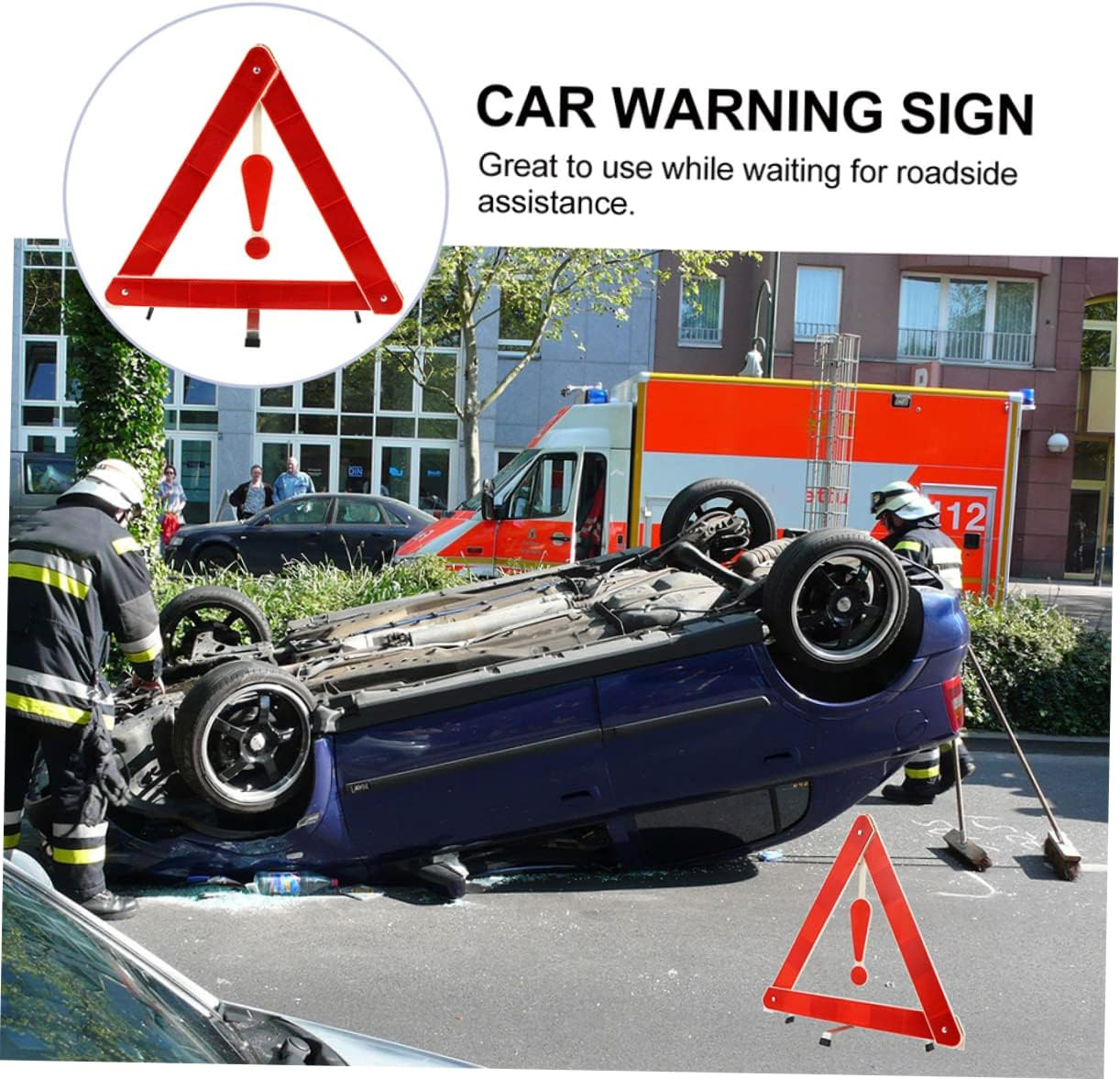 GARVALON Warning Triangle Auto Warning Signs for Road Safety Foldable Car Safety Sign for Vehicles image number 1