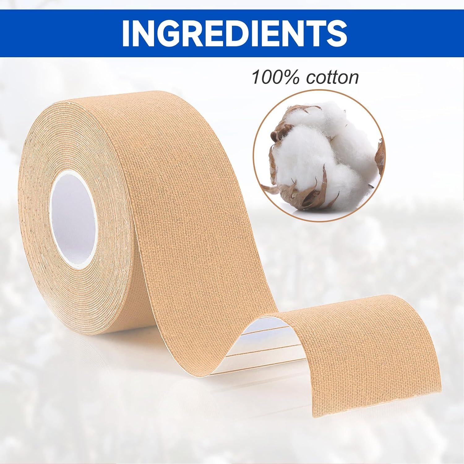 Elastic Kinesiology Tape, 4 Rolls of Waterproof Strapping Tape for Muscle Support, Flexible Sports Tape for Sports, Physio, and Recovery, Ankle, Shoulder, Elbow, and Knee image number 5