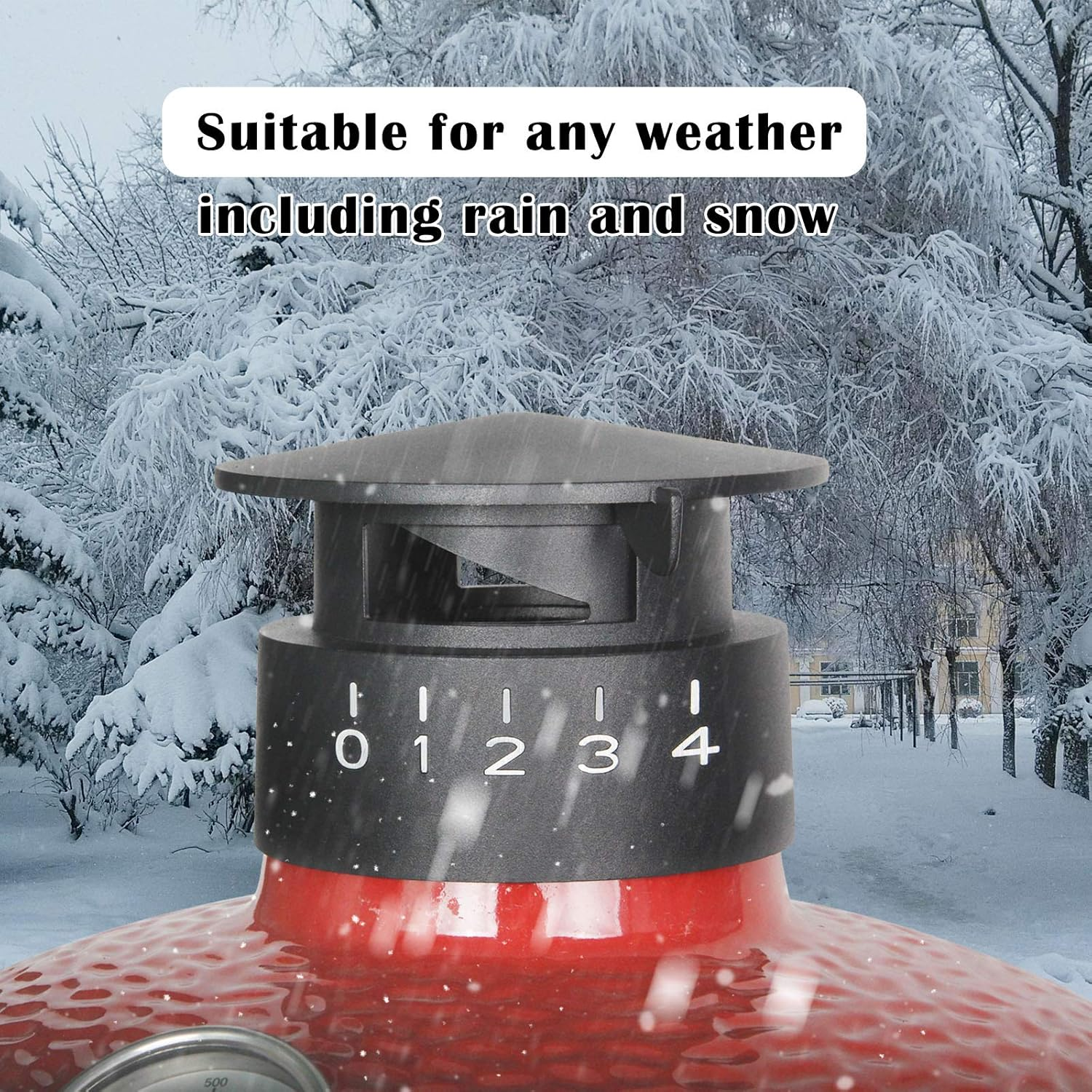 Umbrella Cast Iron Cap for Kamado Joe Classic & Big Joe Series - Replacement Dual Function Metal Chimney Top Parts image number 4