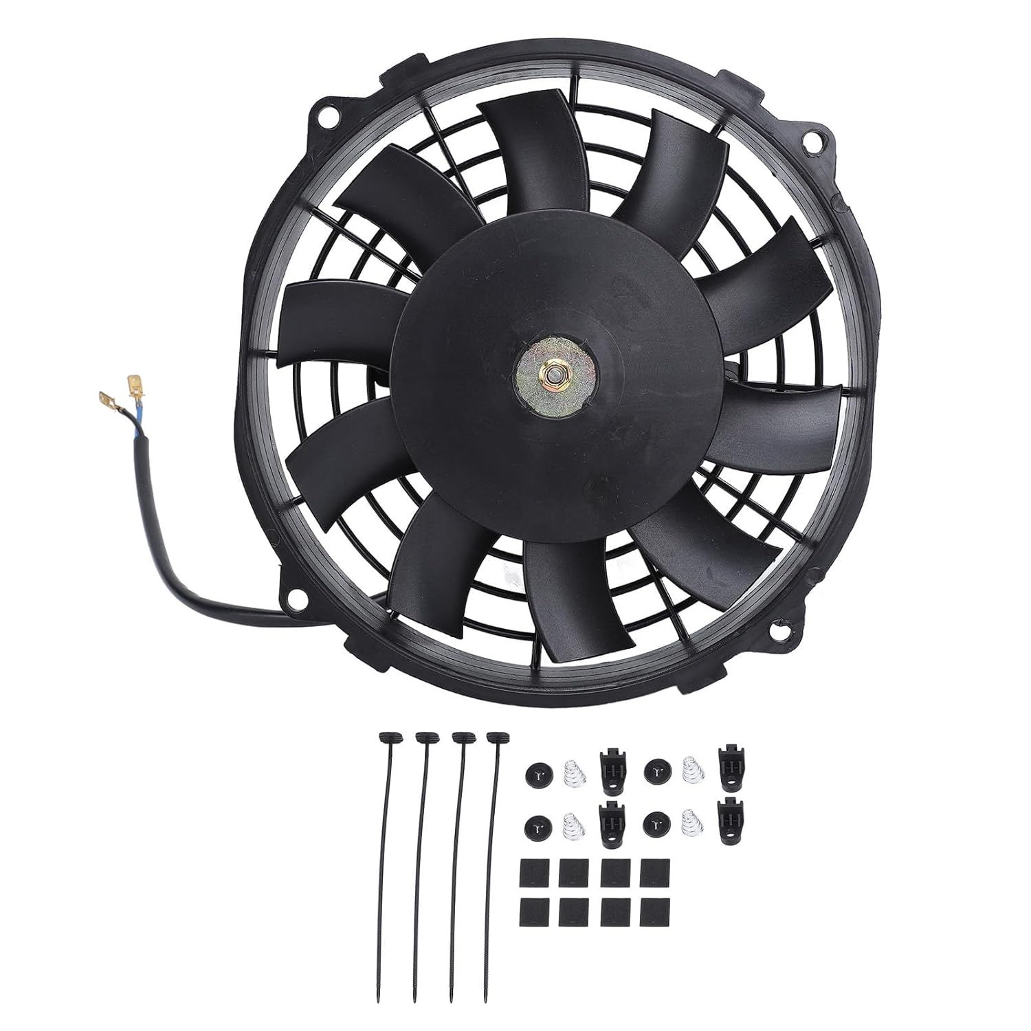 7 Inch Slim Electric Radiator Cooling Fan High Performance Universal Push Pull 12V 80W 10 Blades Engine Cooling Fan for Cars Trucks Suvs Metal ABS image number 3