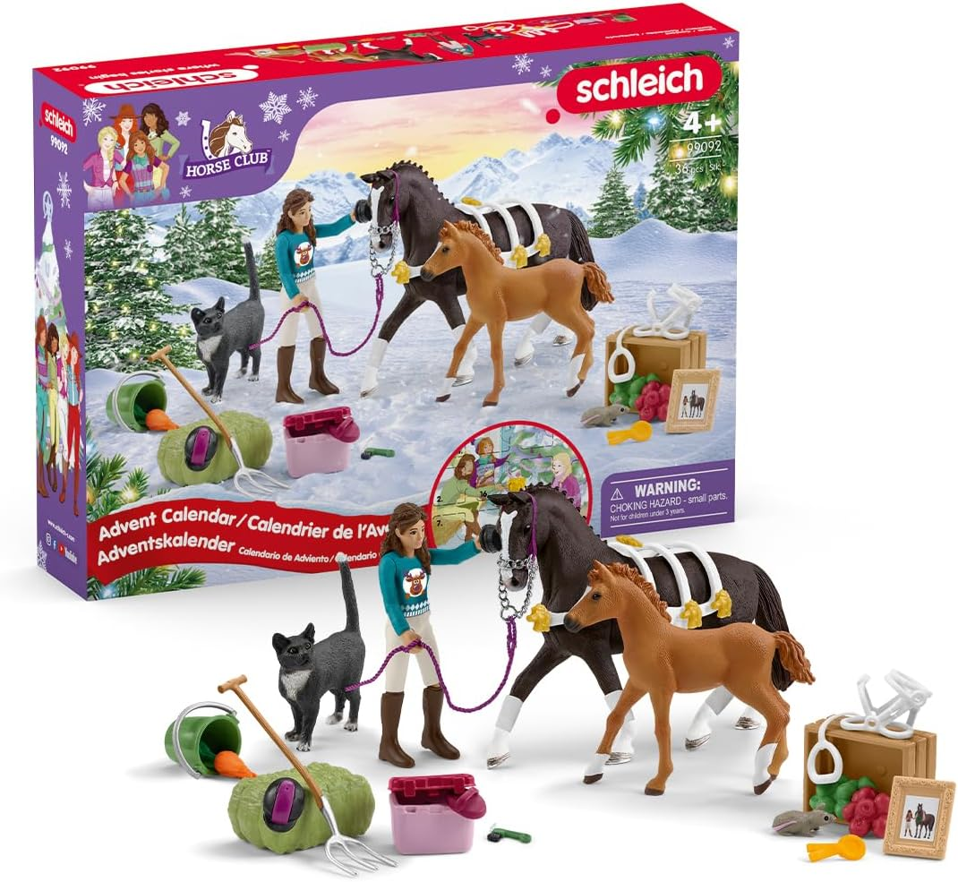 Schleich 99092 Advent Calendar HORSE CLUB 2024, from 5 Years, HORSE CLUB - Playset, 36 Pieces