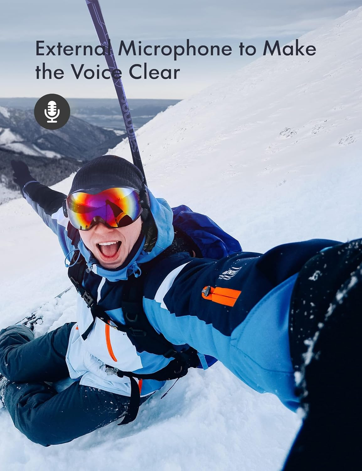 WOLFANG Action Cam 4K30FPS 20MP with 32GB Microsdxc Memory Card Wifi 40M Underwater Camera Waterproof Ice Action Cam Remote Control Microphone Accessory Kit image number 6