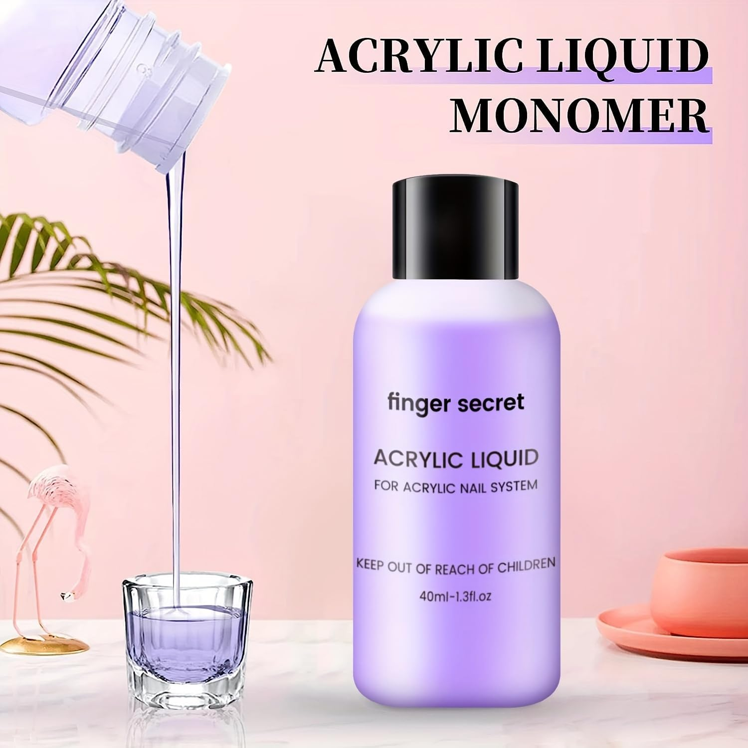 Finger Secret Basic Acrylic Nail Kit - 3 Colors Powder and Liquid Set with Manicure Tools for Nail Art DIY (A2) - Multicolor-A3 image number 3