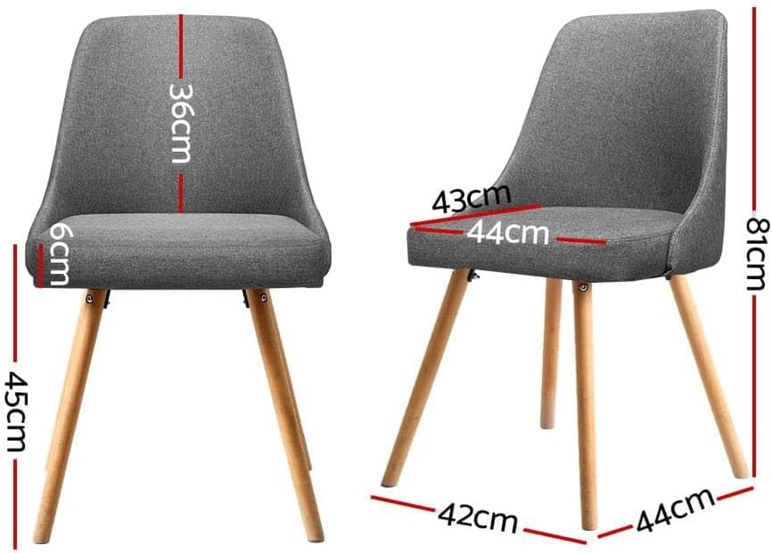 Artiss Dining Chairs Set of 2 Grey Esright Chair Nursing Seats Reading Seating Home Living Room Bedroom Kitchen Cafe Office Furniture, Polyester Fabric, in 45Cm Seat Height image number 3