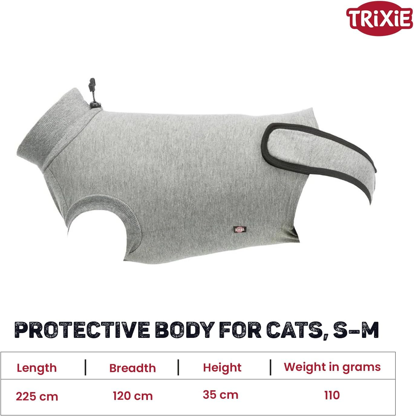 TRIXIE S M Medical Suit for Cats Post Intervention for Regeneration and Collar to Prevent Wounds image number 3
