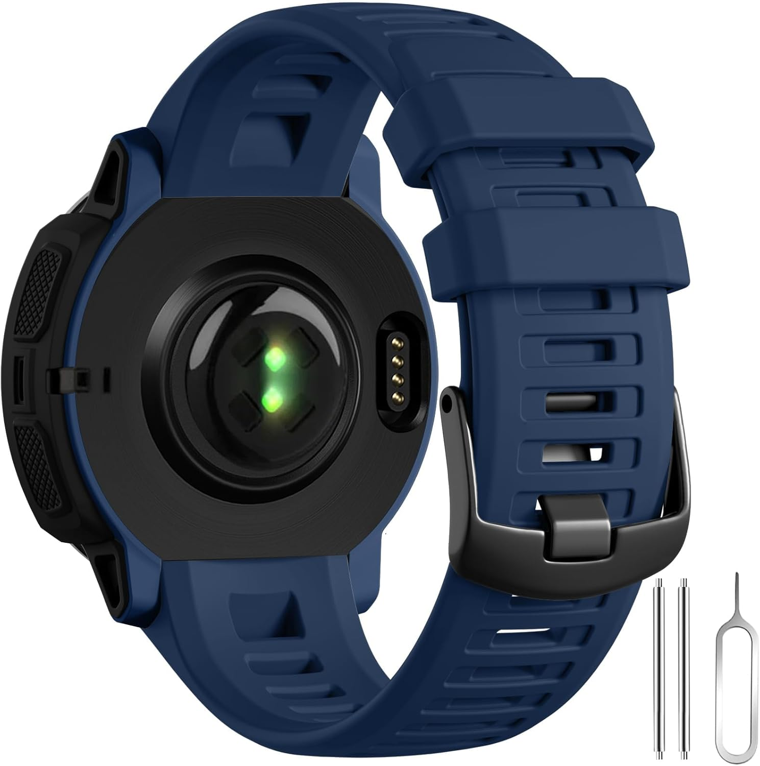 Ouwegaga Compatible with Garmin Instinct Watch Bands, 22Mm Soft Silicone Sport Wristband Replacement for Garmin Instinct/Instinct 2/Instinct Esports/Solar/Tide/Tactical Smartwatch, Multi Colors - Blue