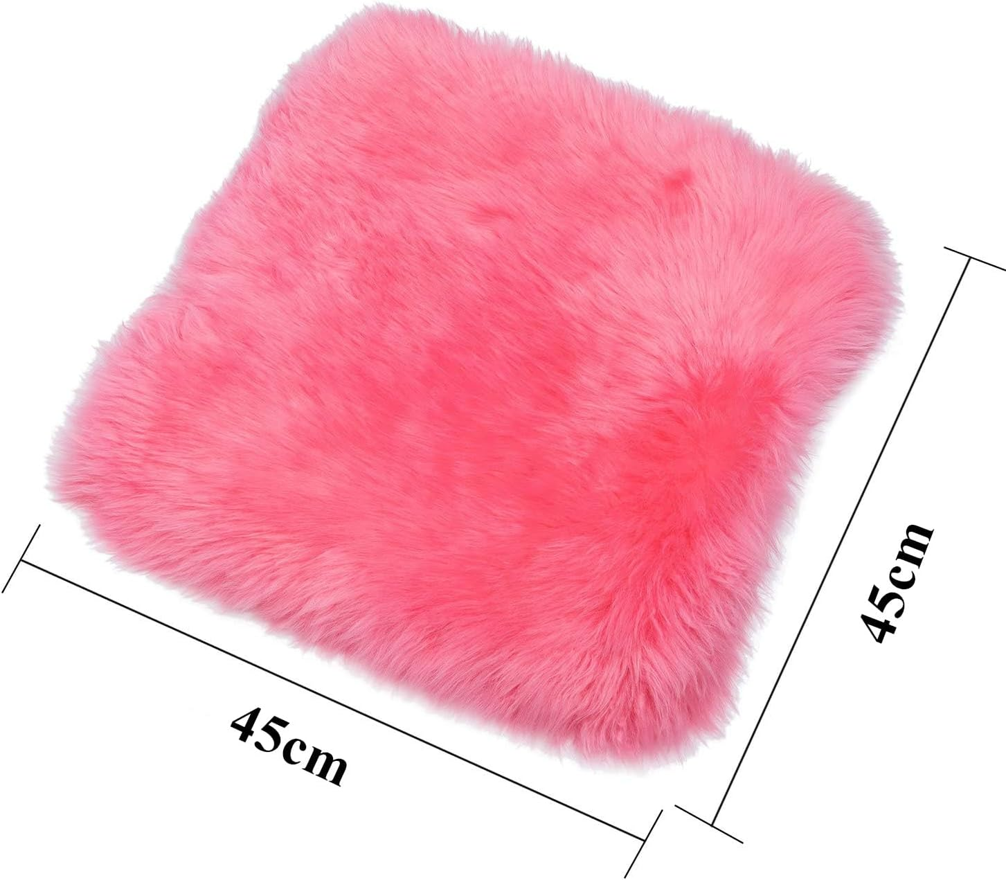 Winter Warmth: Universal Sheepskin Seat Cushion Cover - Natural Wool, for Cars, Trucks, Suvs & Vans - Cozy & Stylish Driving Companion Front Pink image number 3