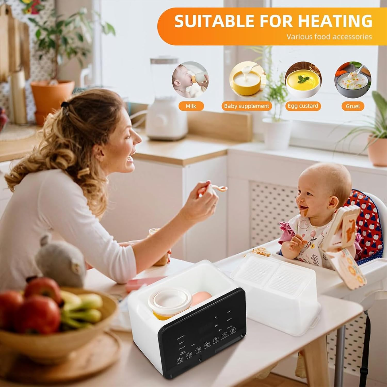 Baby Bottle Warmer, Baby Food Heater, for Breastmilk and Formula with Timer, Fits 2 Bottles, 24H Constant Warming, with Defrost, Heat Baby Food Jars, Sterili-Zing Function, Accurate Temp Control image number 4