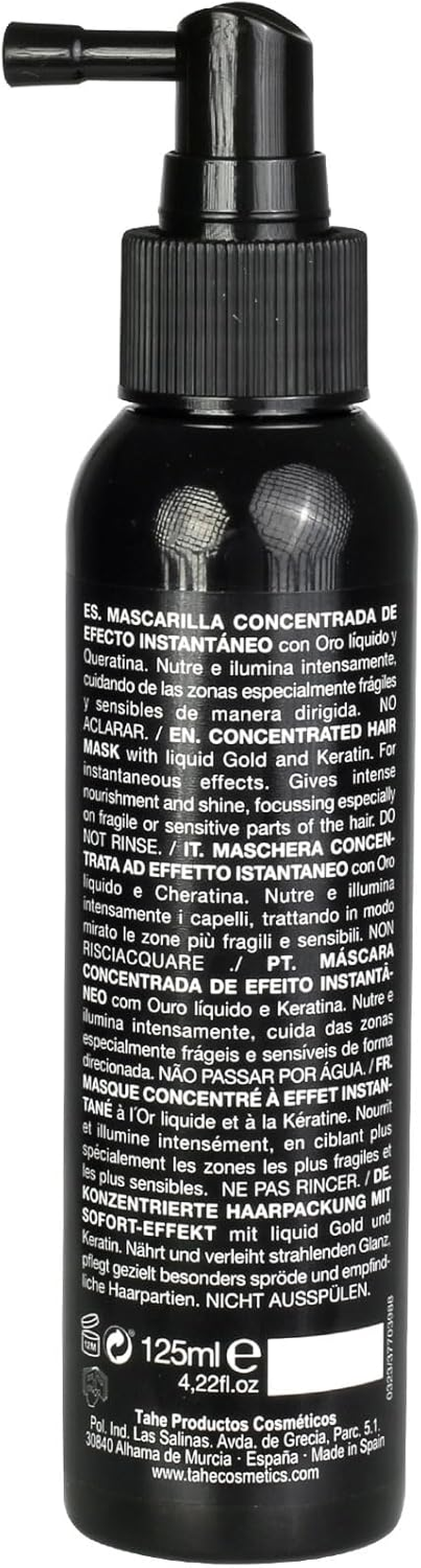 Tahe Keratin Gold Mask Concentrated Instant Hair Mask with Liquid Gold and Keratin, 125 Ml image number 4