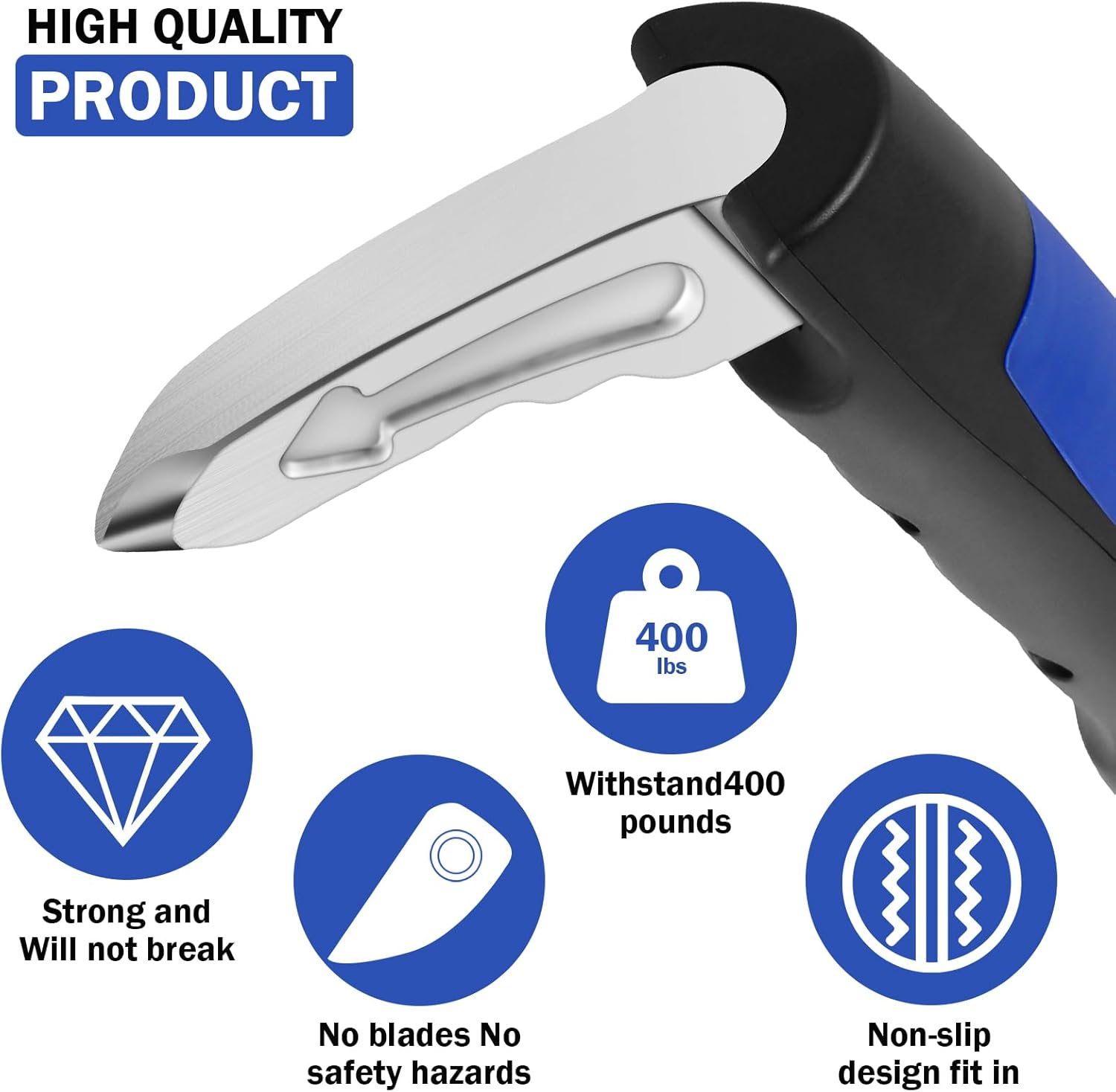 2Pcs Car Door Assist Handle, 3 in 1 Multifunction Portable Vehicle Support Handle Seatbelt Cutter Window Breaker, Car Door Handle Assist for Elderly and Car Emergency Tool (Blue) - Red image number 2