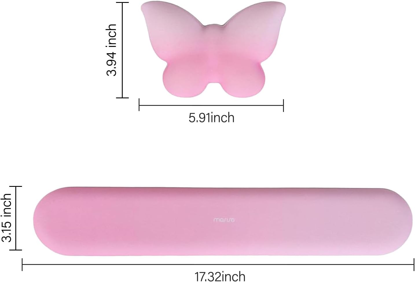 MOSISO Keyboard Wrist Rest & Support for Mouse, Ergonomic Rest Soft Pain Relief Non-Slip Easy Typing Pad Computer Laptop Butterfly Shaped Mouse Wrist Cushion for Home/Office, Pink image number 1