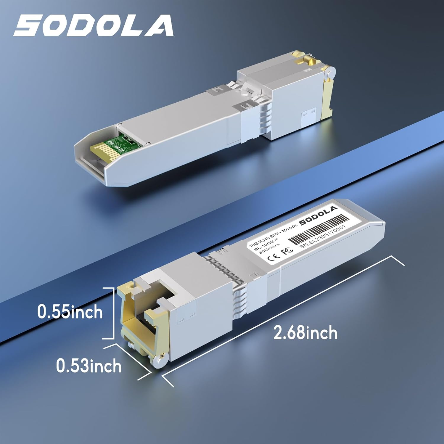 SODOLA 10Gbase-T RJ45 SFP+ Module, 10G SFP+ RJ-45 Copper Transceiver for SODOLA, SFP to Ethernet, Plug and Play,Hot Pluggable,Up to 30M Distance Copper SFP Modules (1 Pack) image number 4