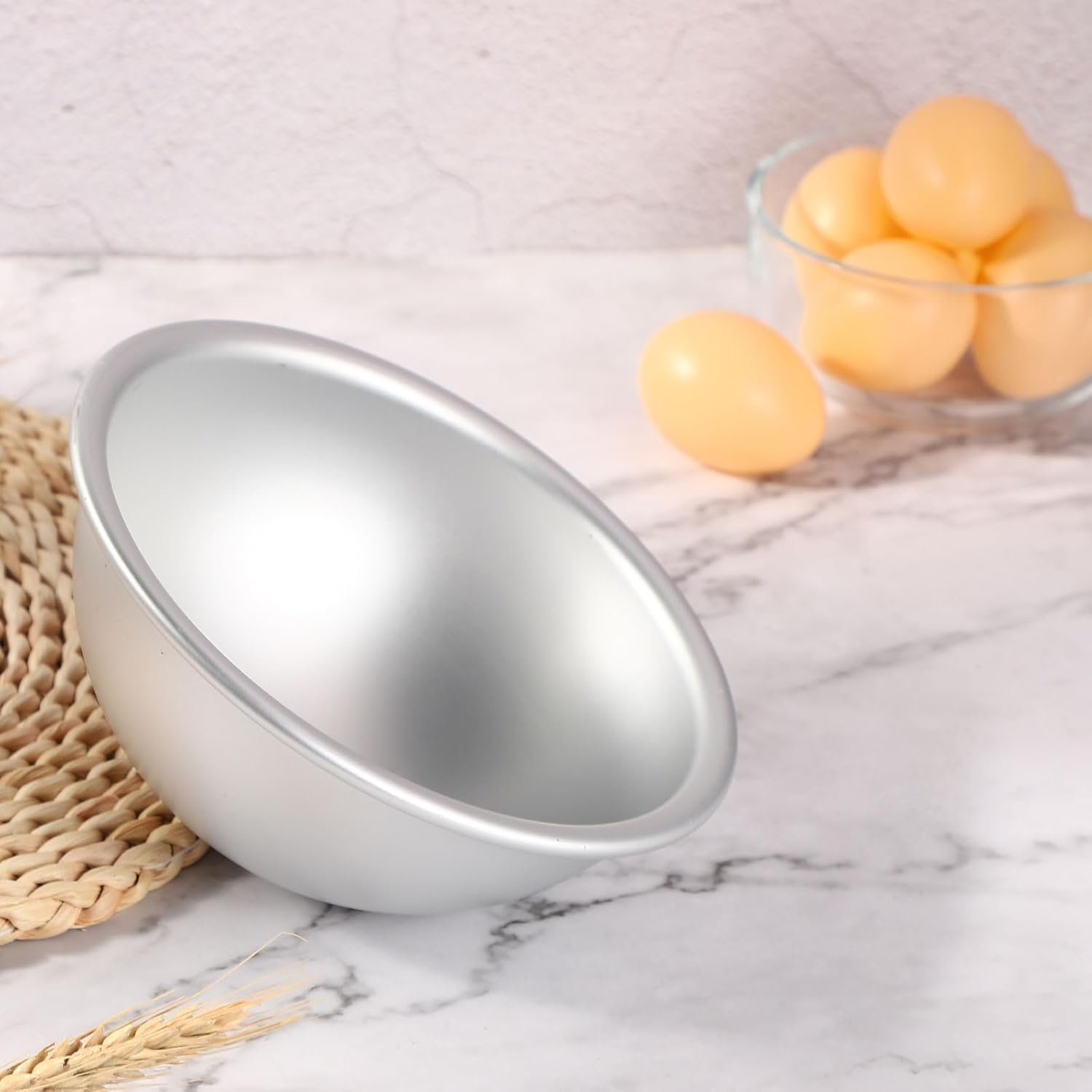 Sourcing Map Metal Cake Pan Set, Aluminum Alloy Princess Doll Cake Baking Non Stick for Home Kitchen Dessert DIY, 7.1" Hemispherical image number 2