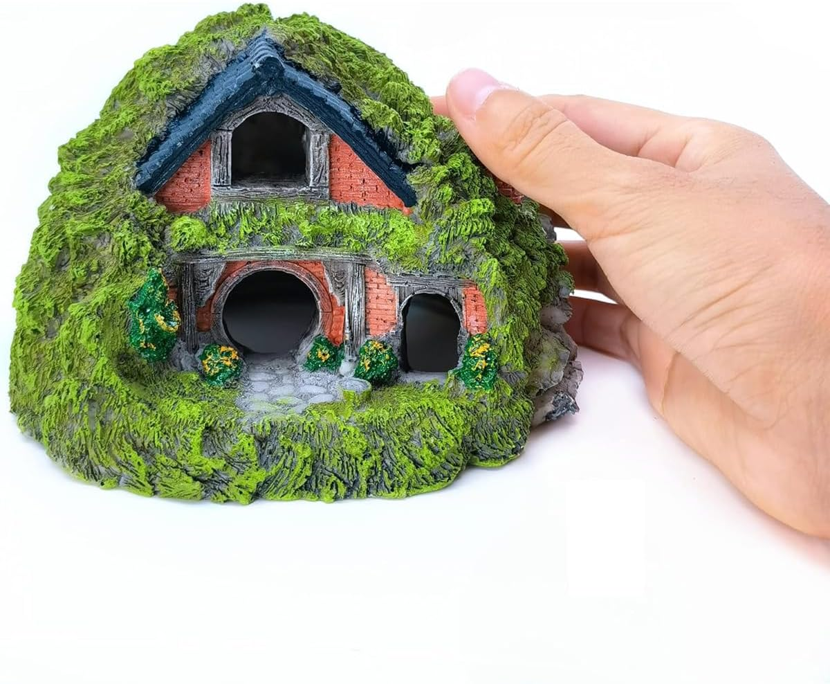 AIMALL Resin Grass House for Aquarium - Simulated Thatch Decoration, Fish Hideout, Enhances Playfulness and Relieves Stress, Suitable for All Water Types image number 4