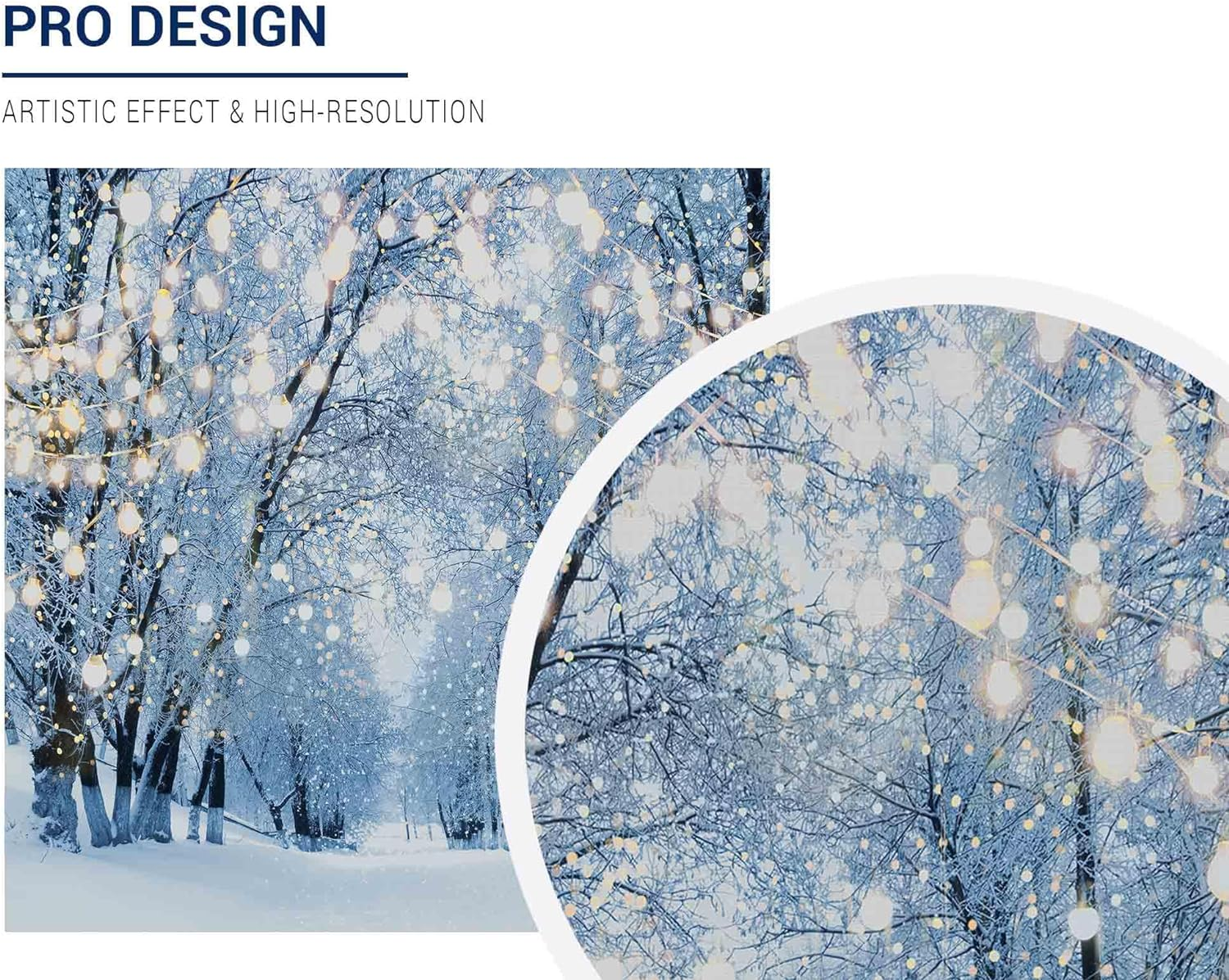 Allenjoy 6 X 6 FT Winter Forest Backdrop Wonderland Snowflake Photography Background Bokeh Glitter Snow Scene Christmas Party Decoration Tree Landscape Portrait for Photobooth Photo Studio image number 1