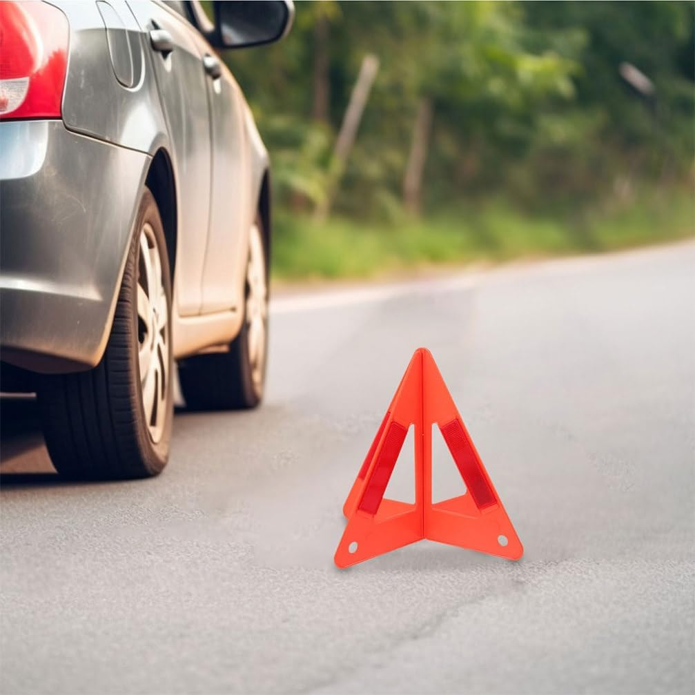 Iplusmile 4Pcs Reflective Warning Triangle Kit Portable Safety Triangle for Vehicles High Visibility Emergency Road Sign Essential Safety Kits for Roadside Assistance