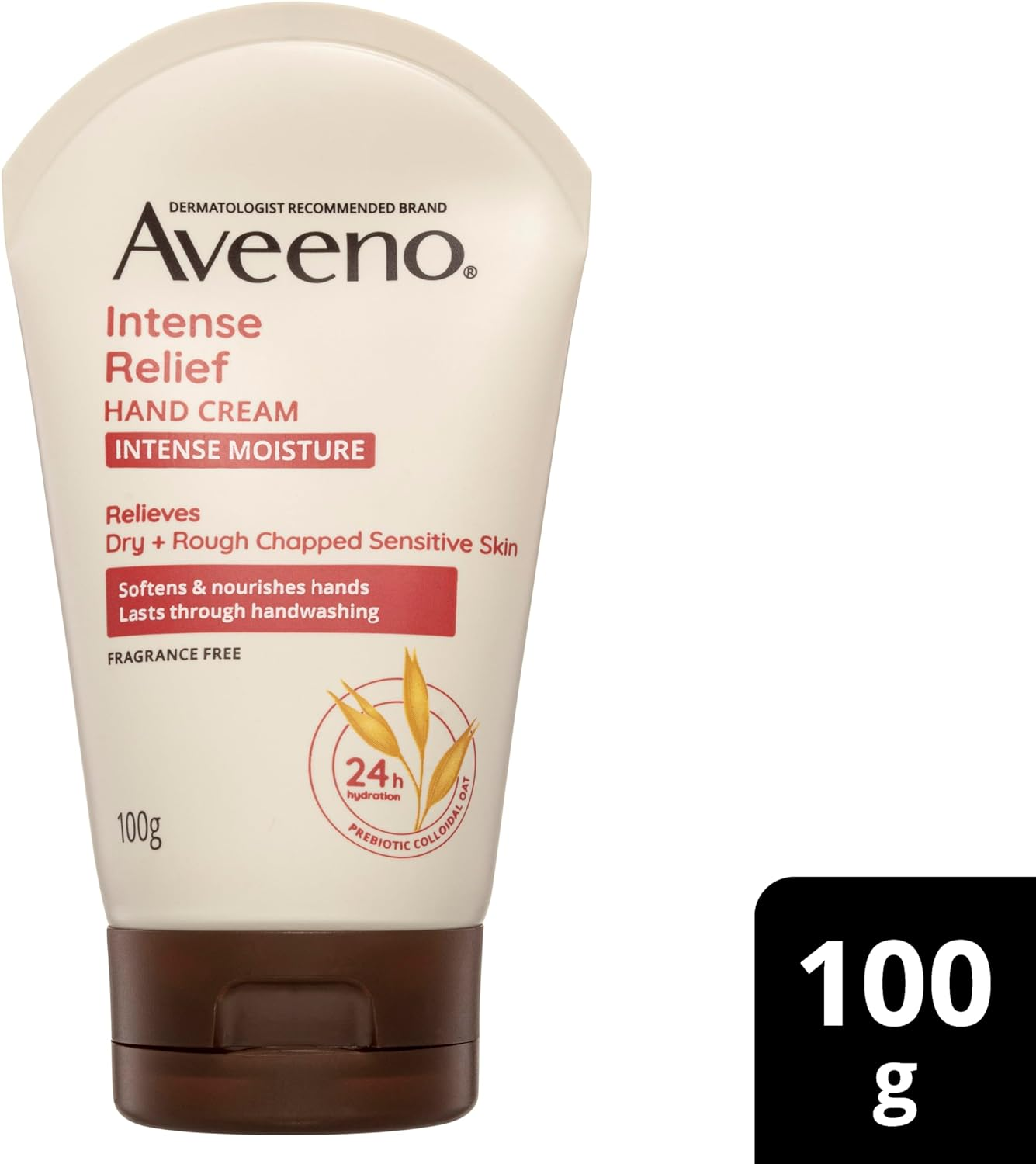 Aveeno Intense Relief Soothing Fragrance Free Hand Cream 24-Hour Moisture Protect Dry Rough Chapped Sensitive Skin 100G image number 6