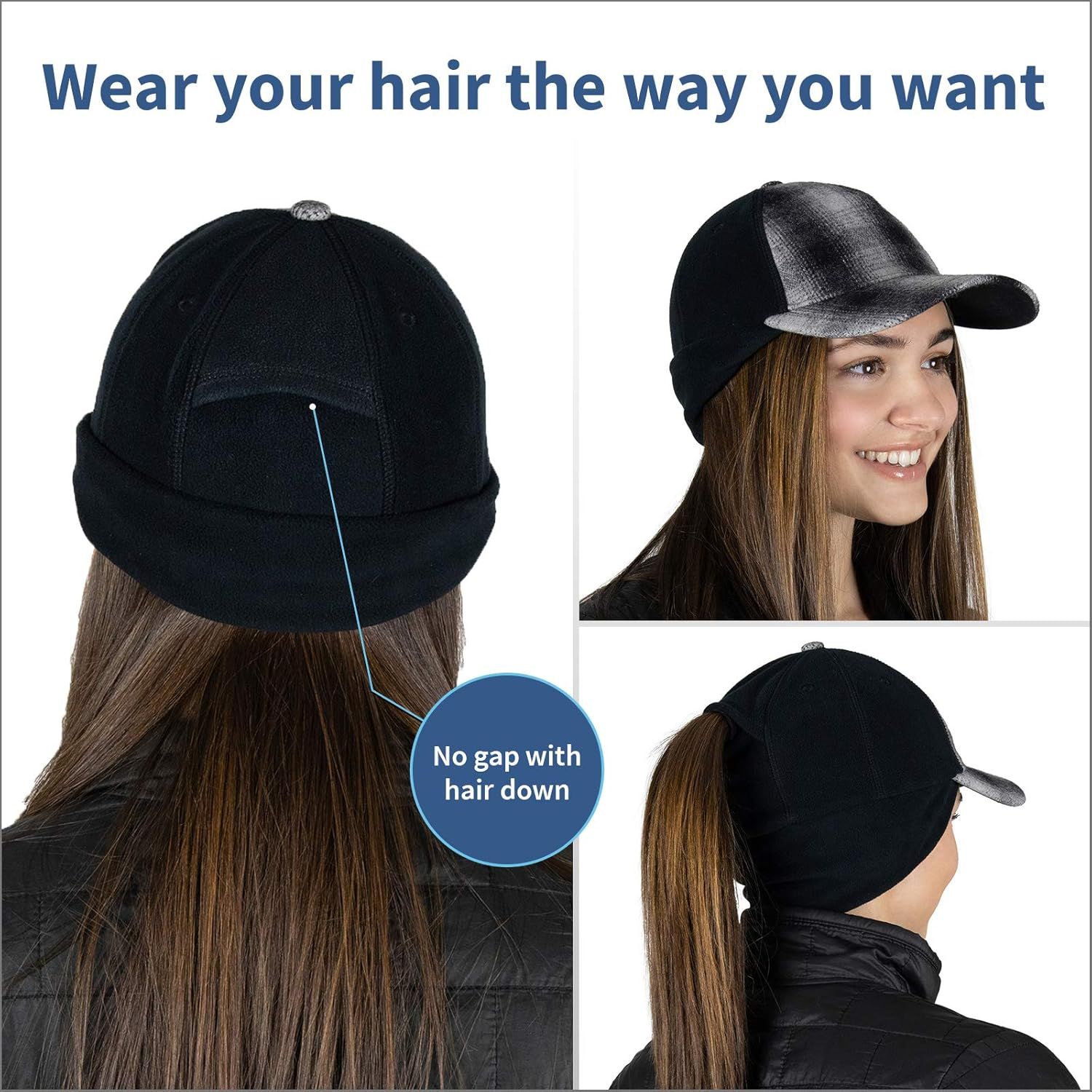 Trailheads Women'S Winter Ponytail Hat | Trucker Hat with Drop down Ear Warmers