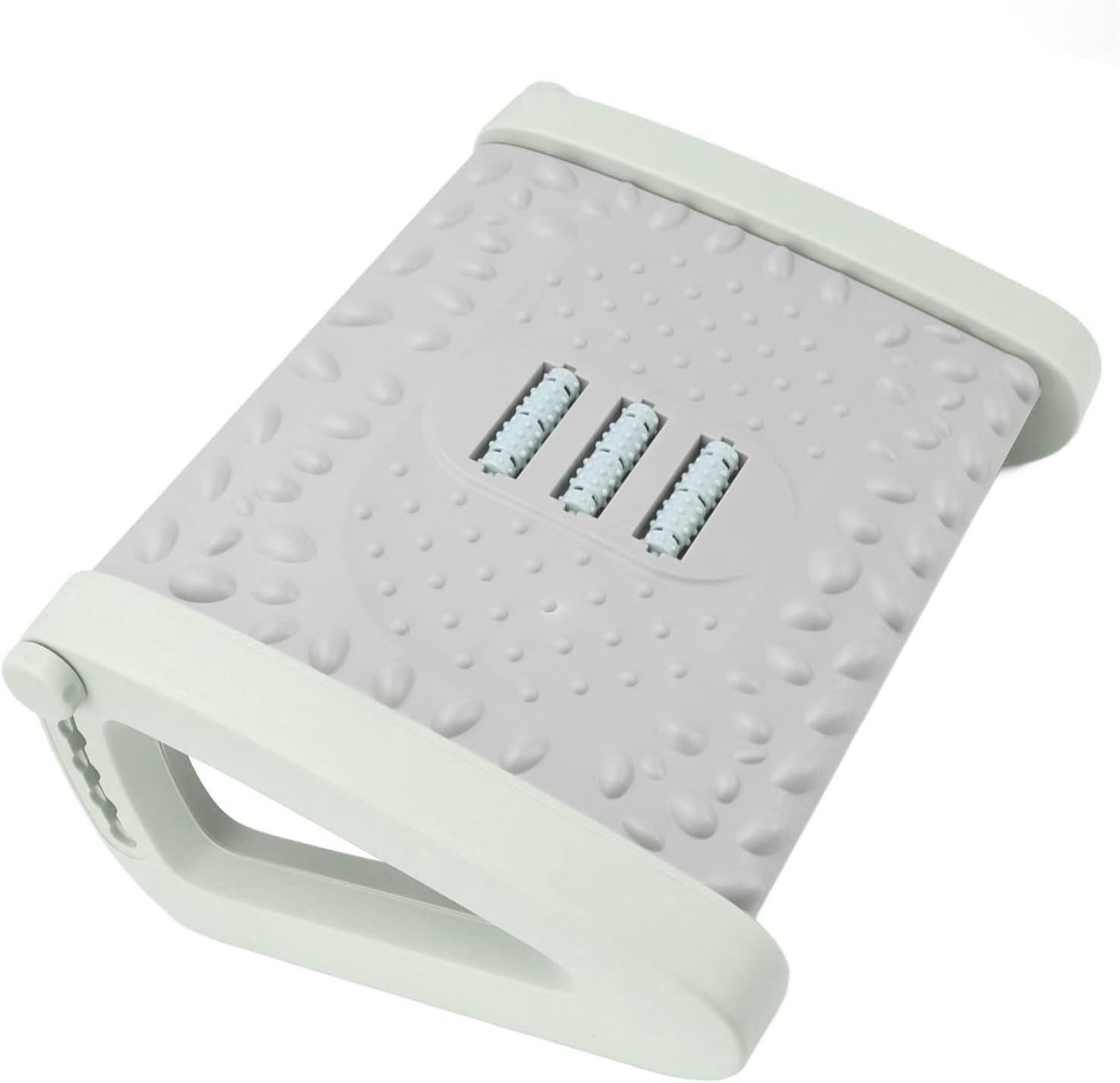 Adjustable Footrest under Desk, 6 Height Adjustable Ergonomic Comfort Foot Stool at Work with Massage Texture and Roller, Foot Support for Home & Office (Black)