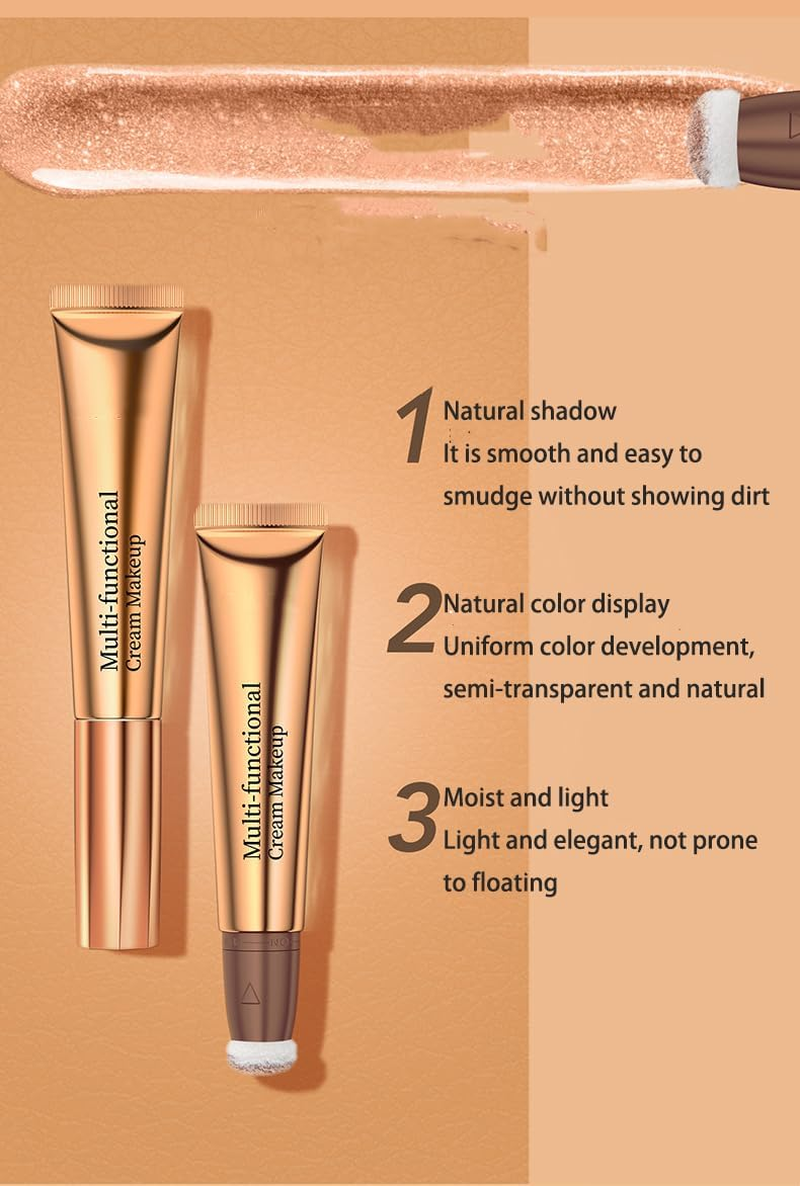 Multi-Functional Contour Pen Set, Liquid Highlighter, Blush and Concealer with Pillow Applicator, High Coverage, Pack of 3