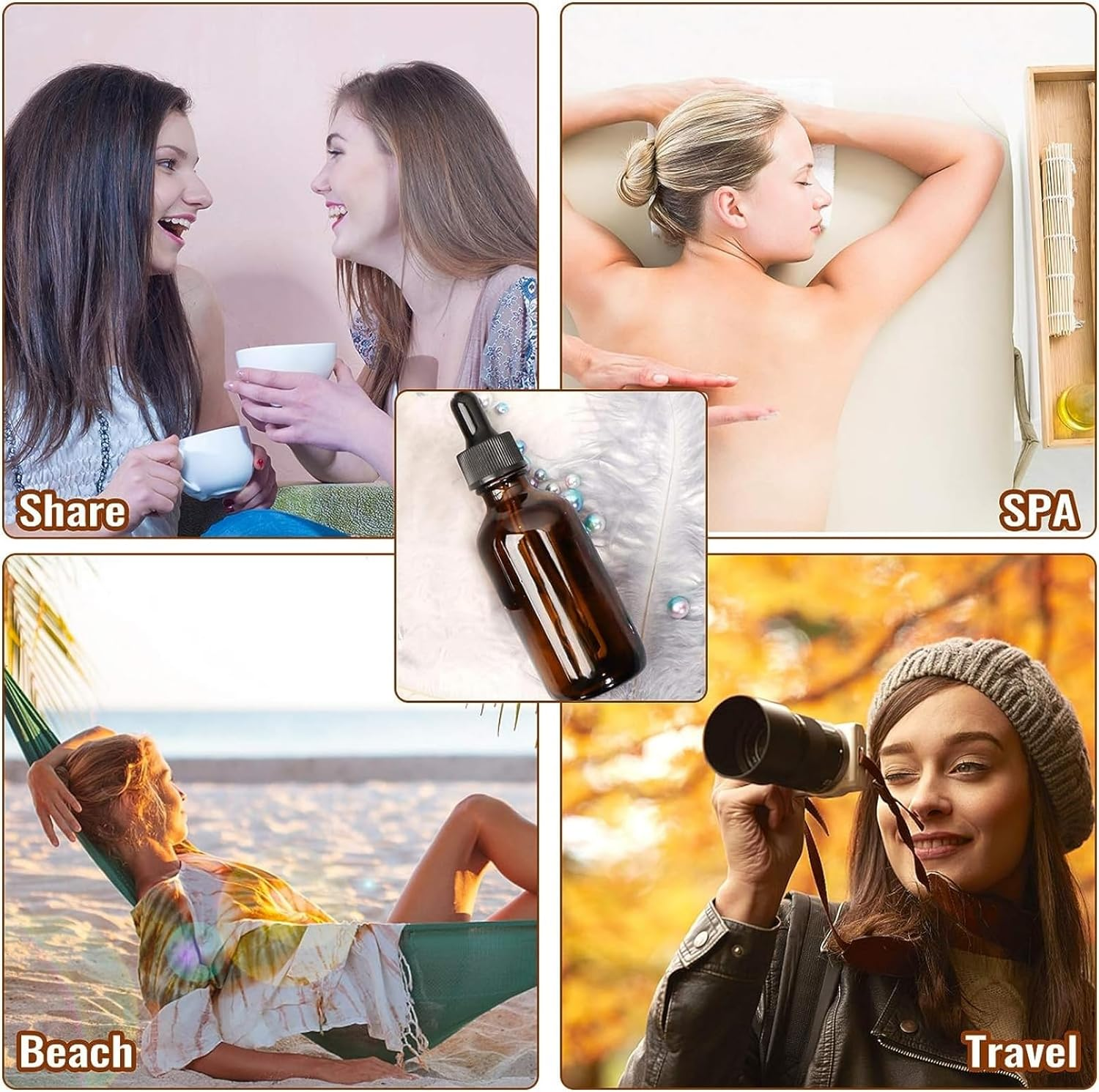 TAVVKE 10 Pack Amber Glass Dropper Bottles - 30Ml / 1Oz Refillable Bottles with Eye Dropper Pipettes - Empty Tincture Bottles for Essential Oil Blends, Perfumes, Aromatherapy and Chemistry Lab